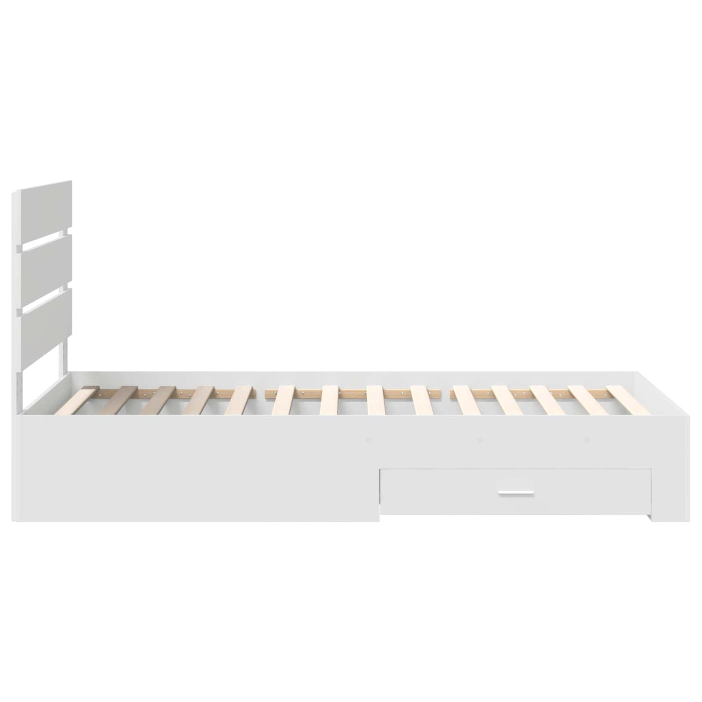 Bedframe met lade met hoofdeinde Wit 90 x 190 cm Bewerkt hout is nu te koop bij PeponiXL, paradijselijk wonen!