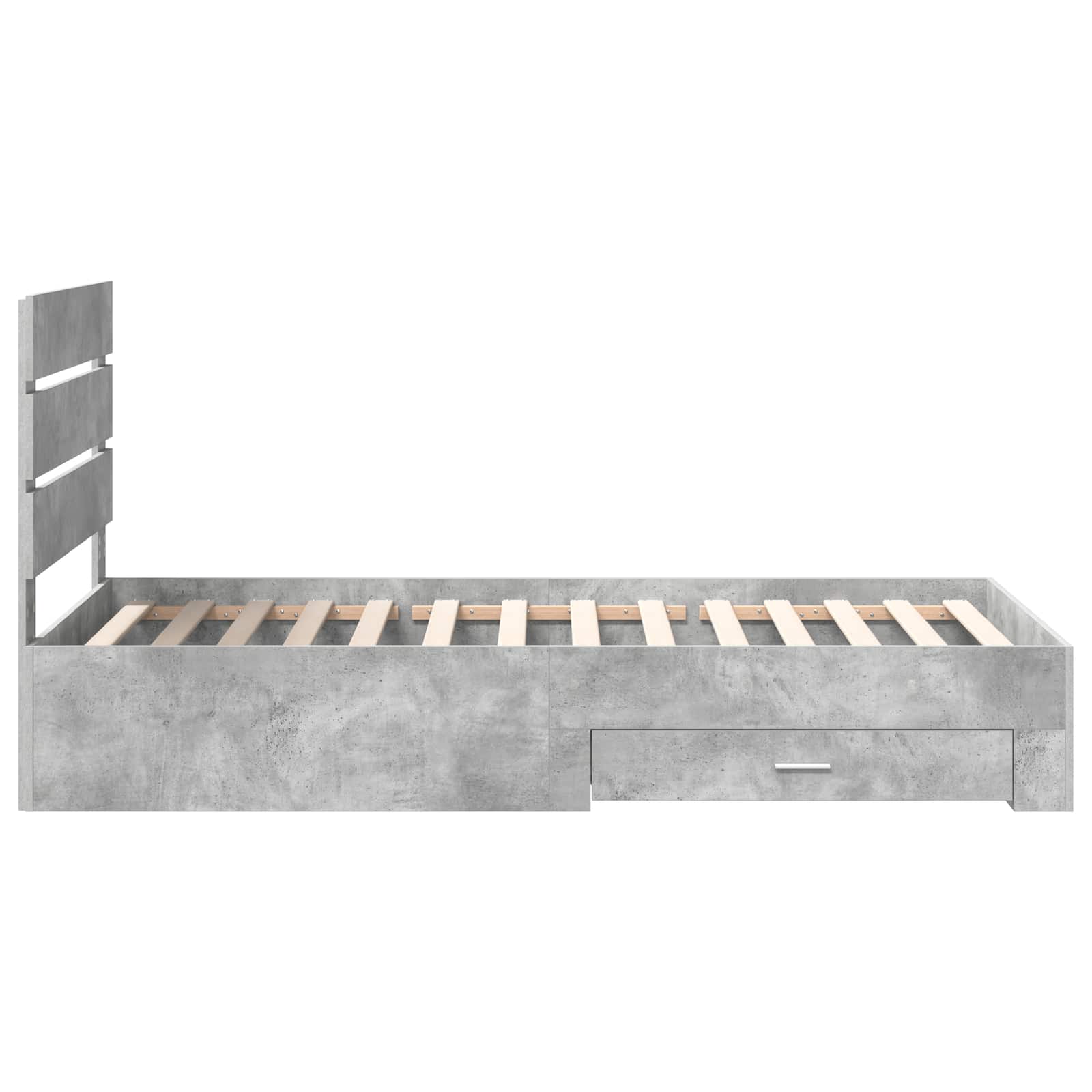 Bedframe Beton Grijs en Zilver 70 x 190 cm Bewerkt hout is nu te koop bij PeponiXL, paradijselijk wonen!