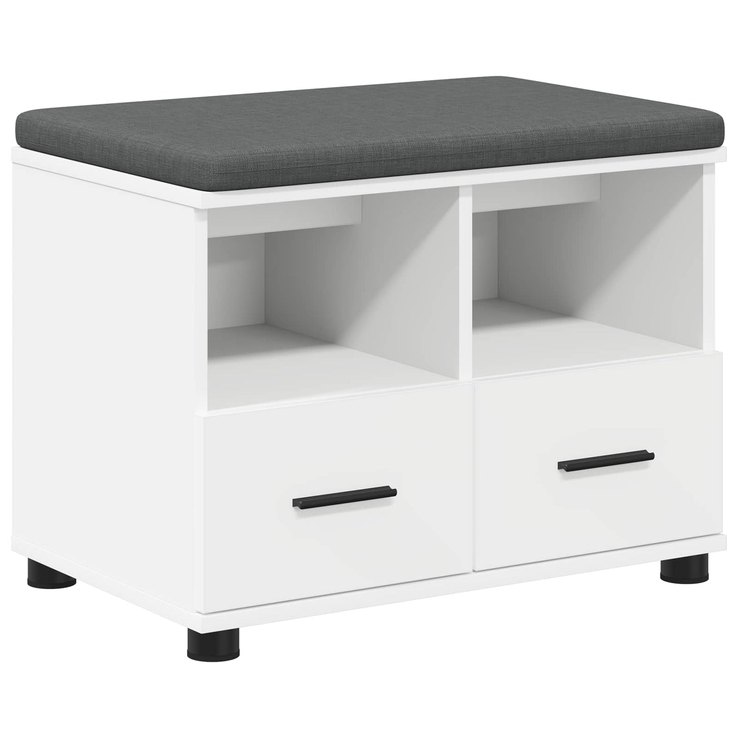 Halbank Wit 60 x 38 x 46 cm Bewerkt hout en stof is nu te koop bij PeponiXL, paradijselijk wonen!