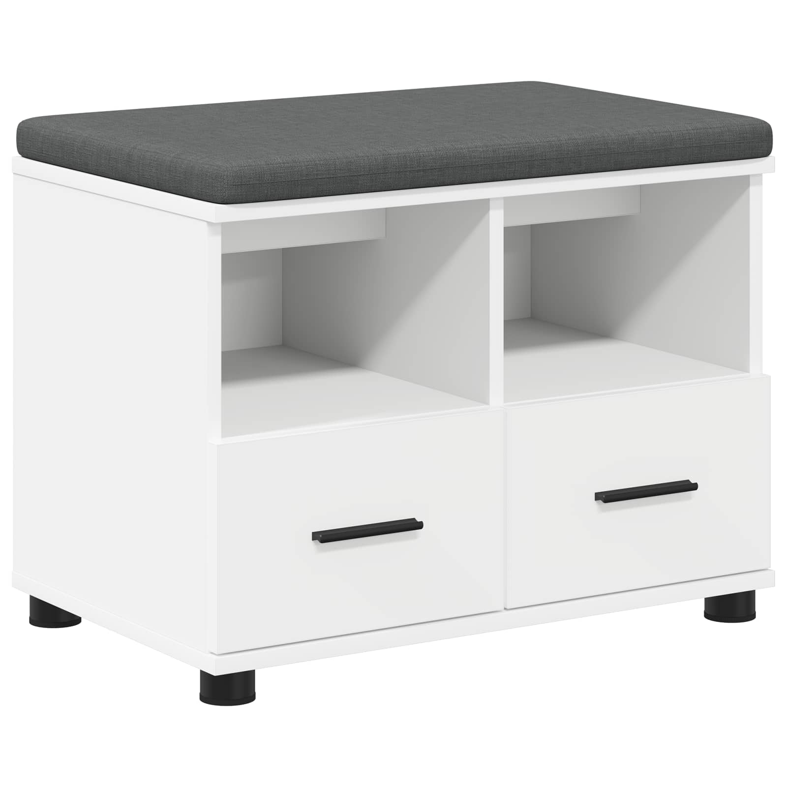 Halbank Wit 60 x 38 x 46 cm Bewerkt hout en stof is nu te koop bij PeponiXL, paradijselijk wonen!