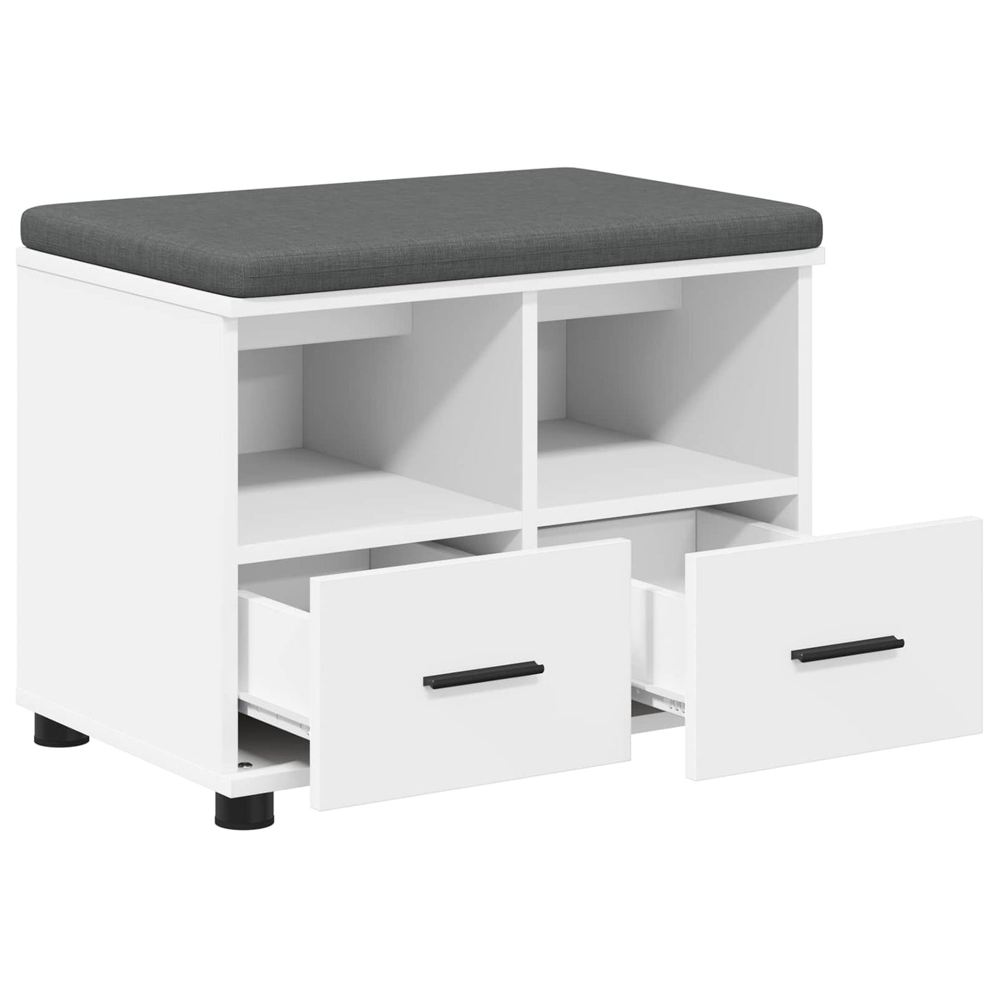 Halbank Wit 60 x 38 x 46 cm Bewerkt hout en stof is nu te koop bij PeponiXL, paradijselijk wonen!