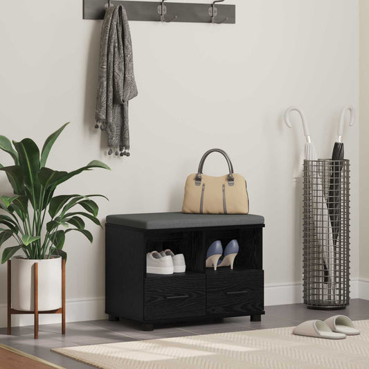 Halbank met kussen met lade Zwarte Eik 60 x 38 x 46 cm is nu te koop bij PeponiXL, paradijselijk wonen!