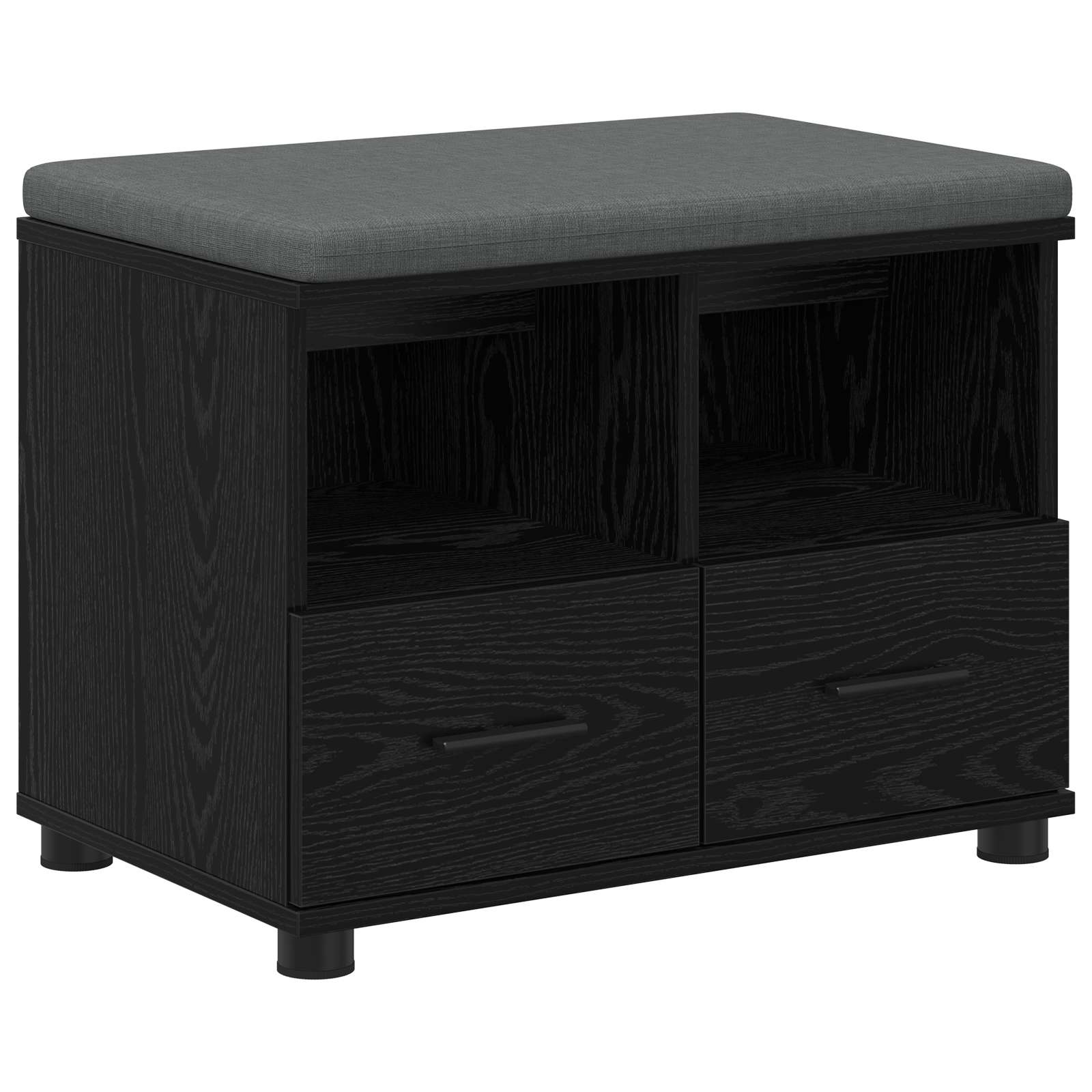 Halbank met kussen met lade Zwarte Eik 60 x 38 x 46 cm is nu te koop bij PeponiXL, paradijselijk wonen!
