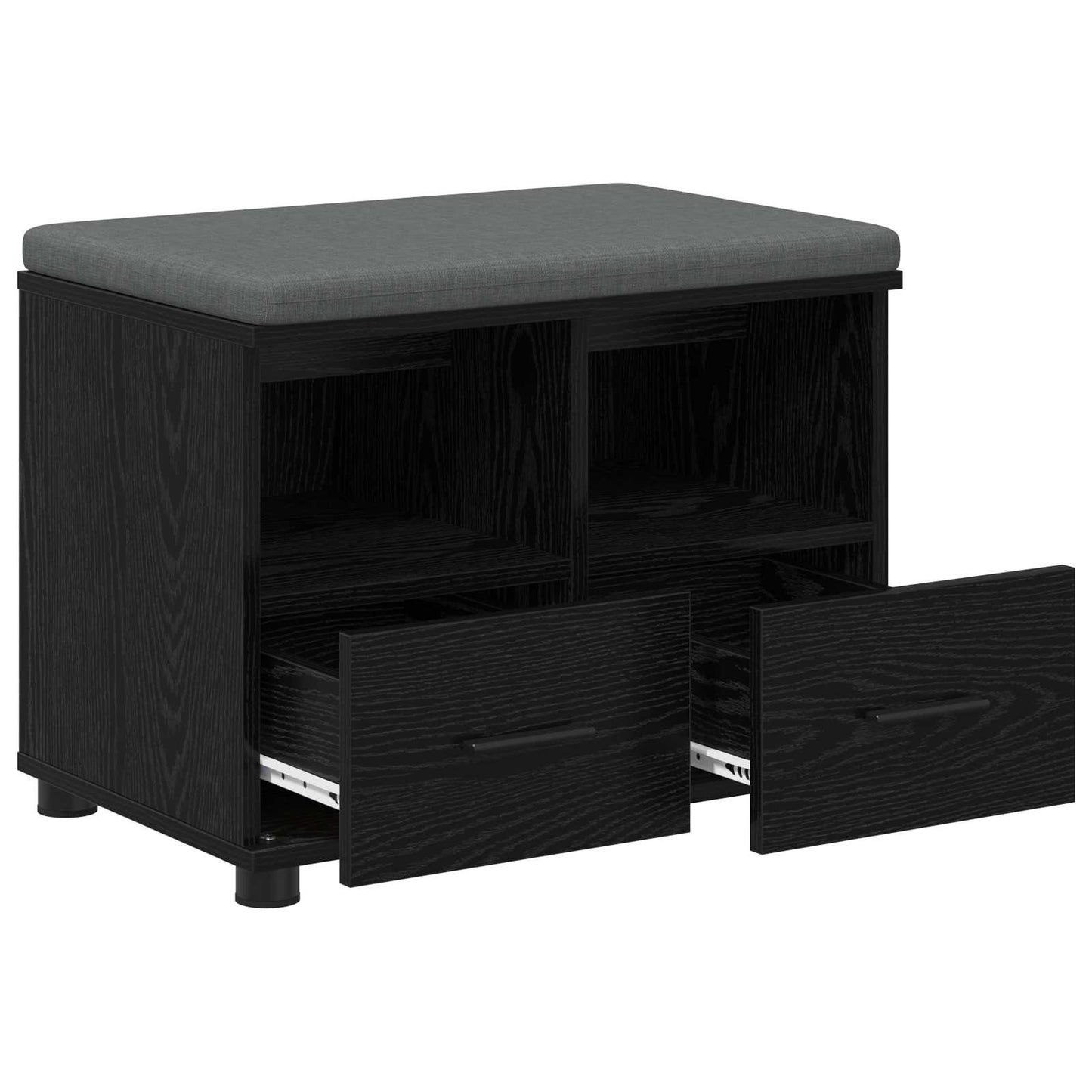 Halbank met kussen met lade Zwarte Eik 60 x 38 x 46 cm is nu te koop bij PeponiXL, paradijselijk wonen!