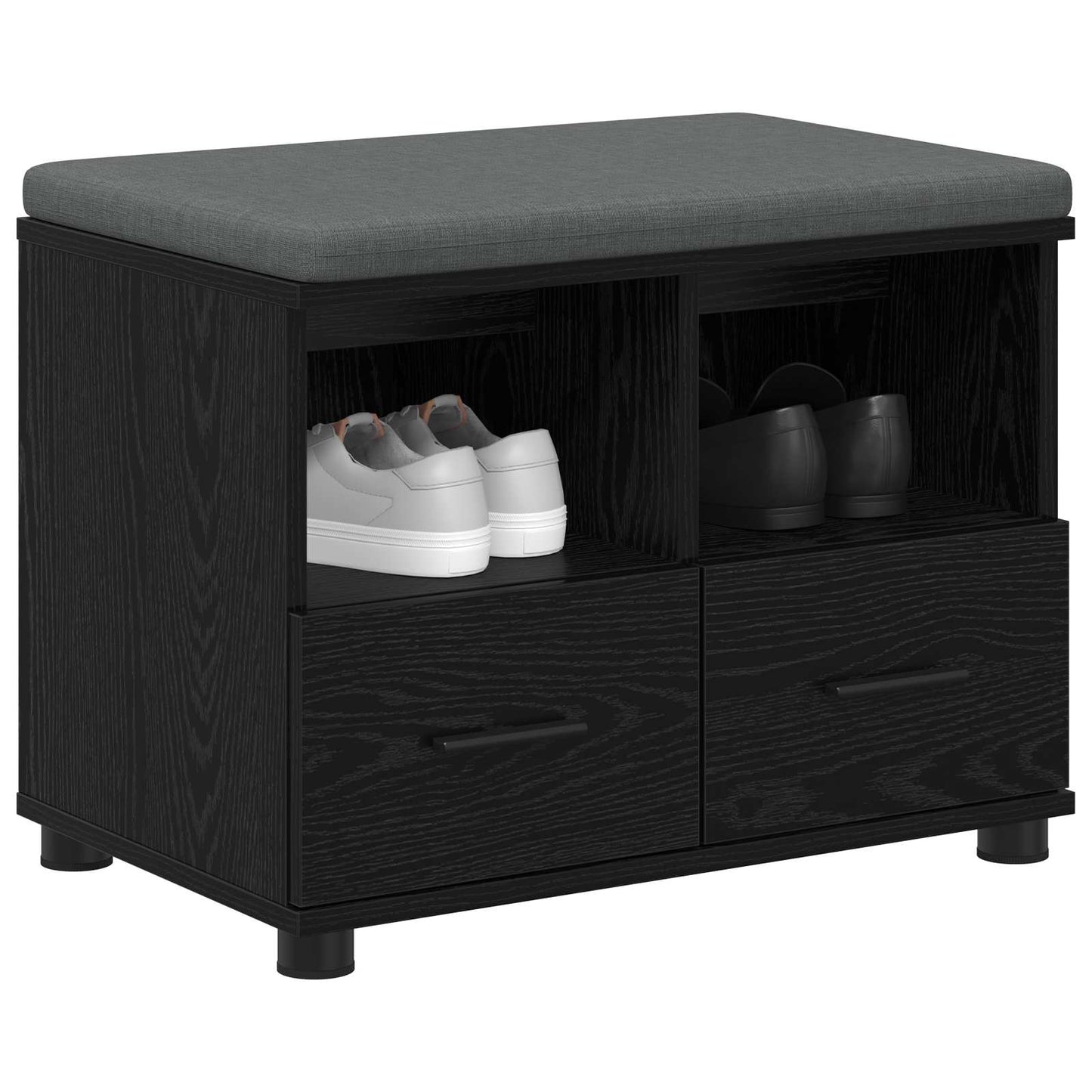 Halbank met kussen met lade Zwarte Eik 60 x 38 x 46 cm is nu te koop bij PeponiXL, paradijselijk wonen!