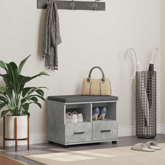 Halbank met kussen met lade Beton Grijs 60 x 38 x 46 cm is nu te koop bij PeponiXL, paradijselijk wonen!