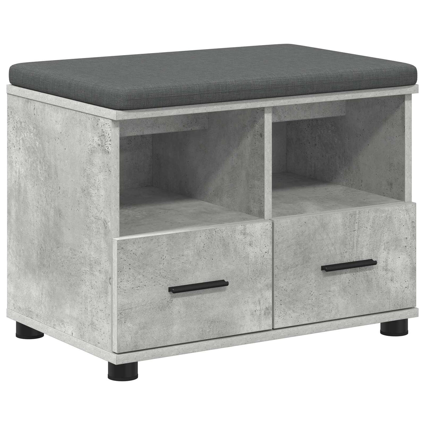 Halbank met kussen met lade Beton Grijs 60 x 38 x 46 cm is nu te koop bij PeponiXL, paradijselijk wonen!