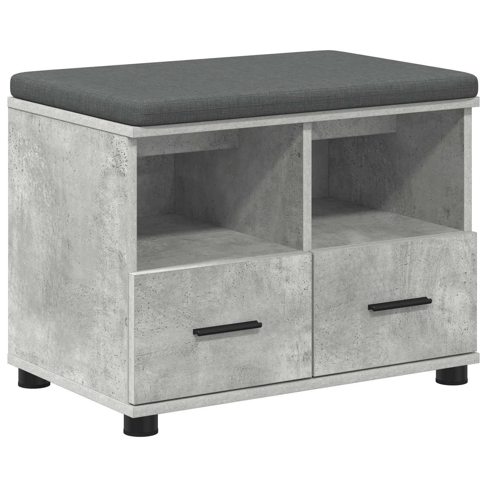 Halbank met kussen met lade Beton Grijs 60 x 38 x 46 cm is nu te koop bij PeponiXL, paradijselijk wonen!