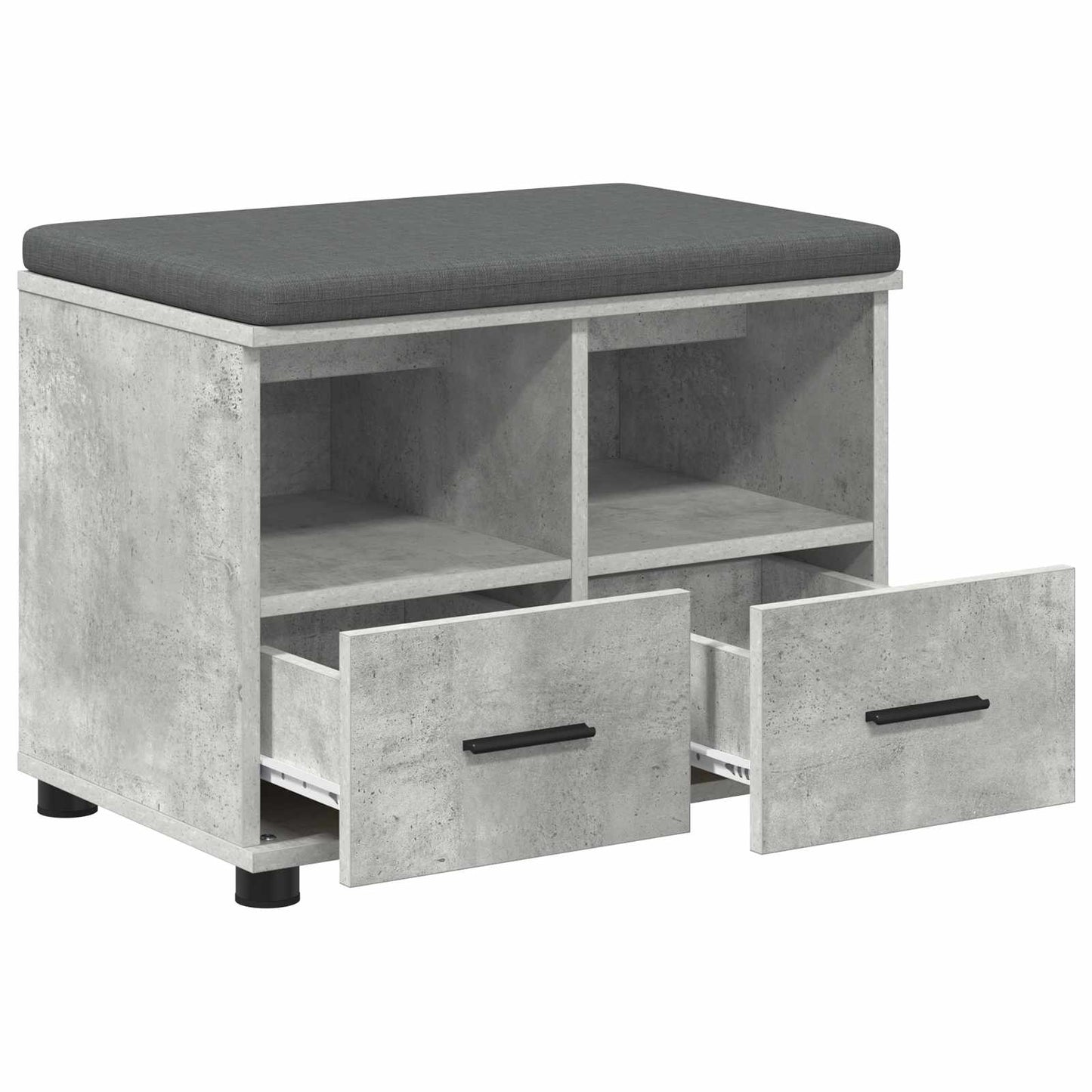 Halbank met kussen met lade Beton Grijs 60 x 38 x 46 cm is nu te koop bij PeponiXL, paradijselijk wonen!
