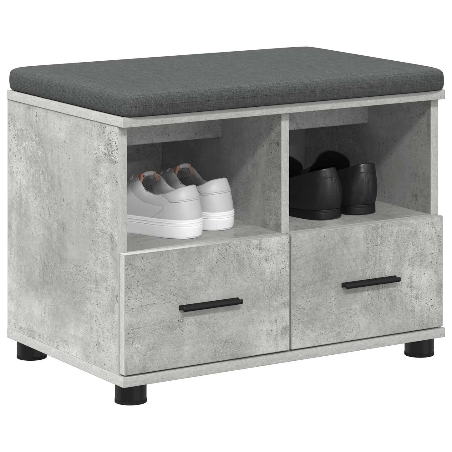 Halbank met kussen met lade Beton Grijs 60 x 38 x 46 cm is nu te koop bij PeponiXL, paradijselijk wonen!
