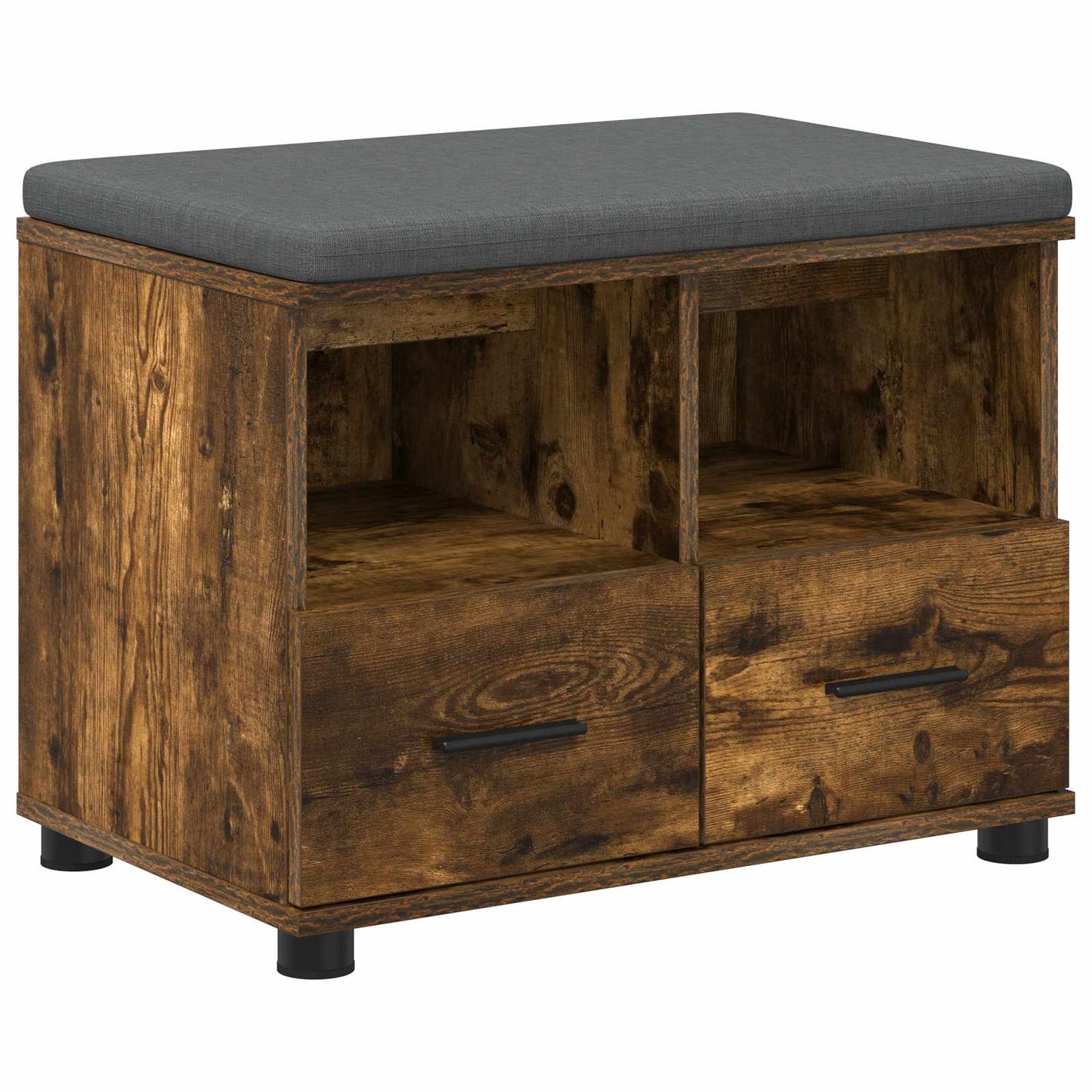 Halbank met kussen met lade Gerookte Eik 60 x 38 x 46 cm is nu te koop bij PeponiXL, paradijselijk wonen!