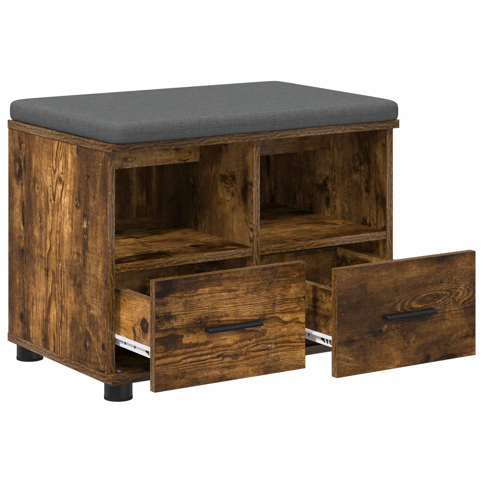Halbank met kussen met lade Gerookte Eik 60 x 38 x 46 cm is nu te koop bij PeponiXL, paradijselijk wonen!