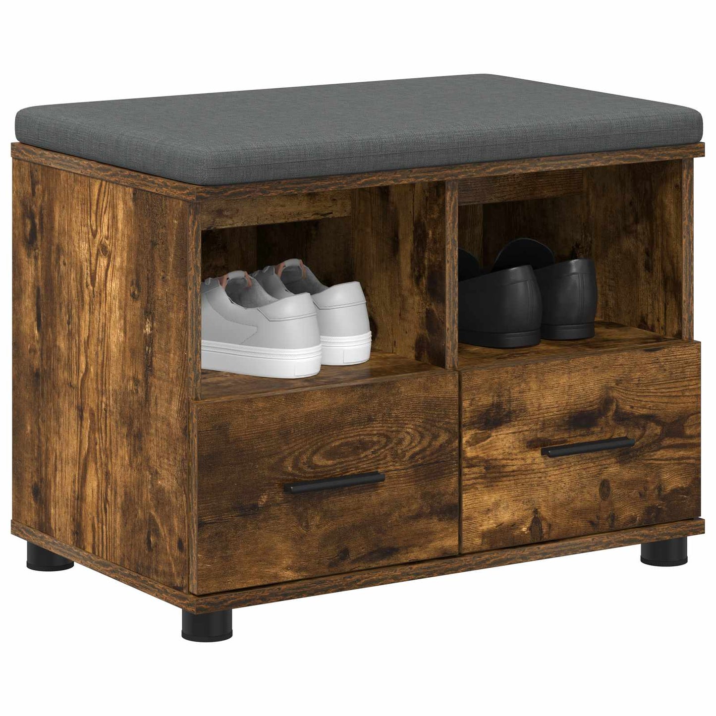 Halbank met kussen met lade Gerookte Eik 60 x 38 x 46 cm is nu te koop bij PeponiXL, paradijselijk wonen!