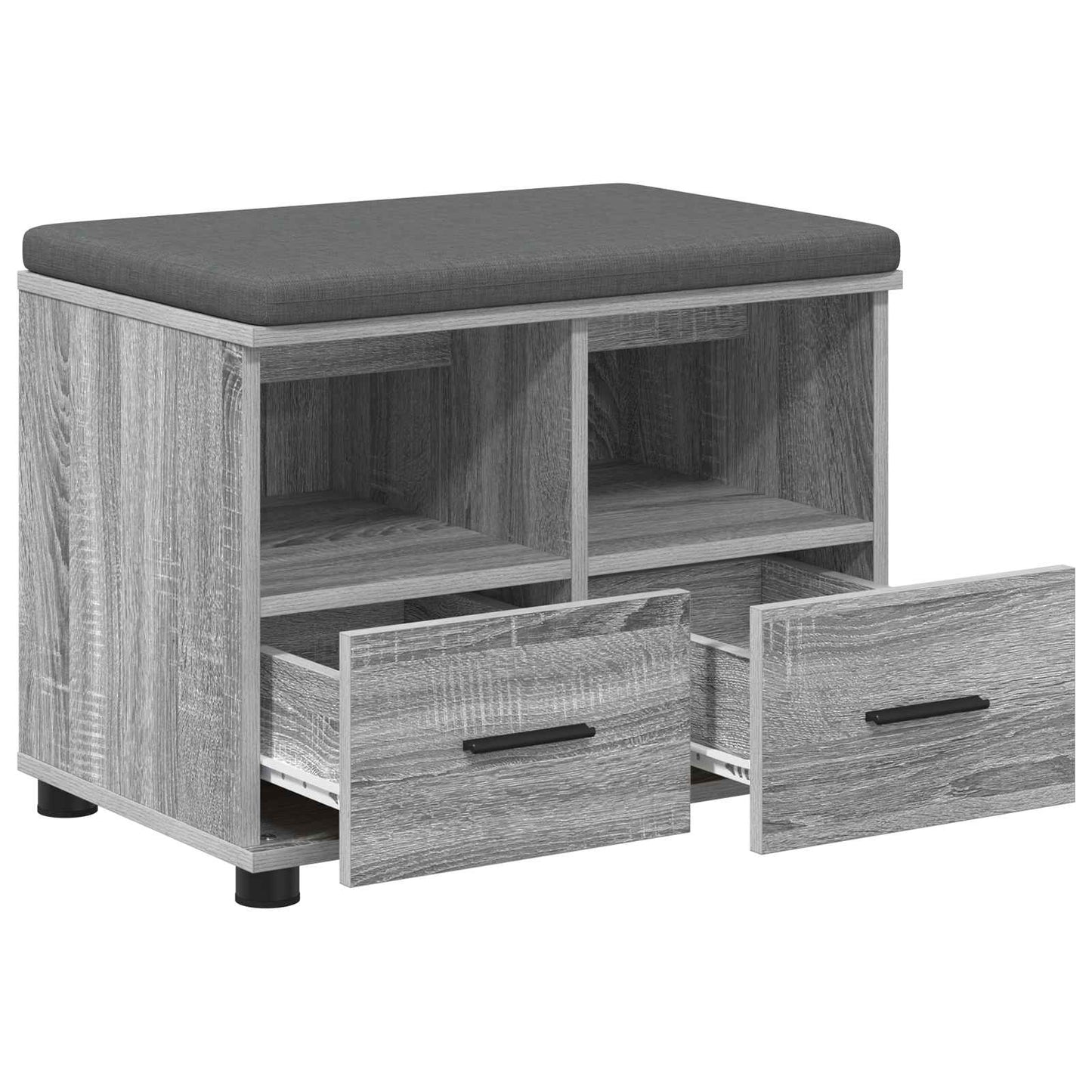 Halbank met kussen met lade Grijze Sonoma 60 x 38 x 46 cm is nu te koop bij PeponiXL, paradijselijk wonen!