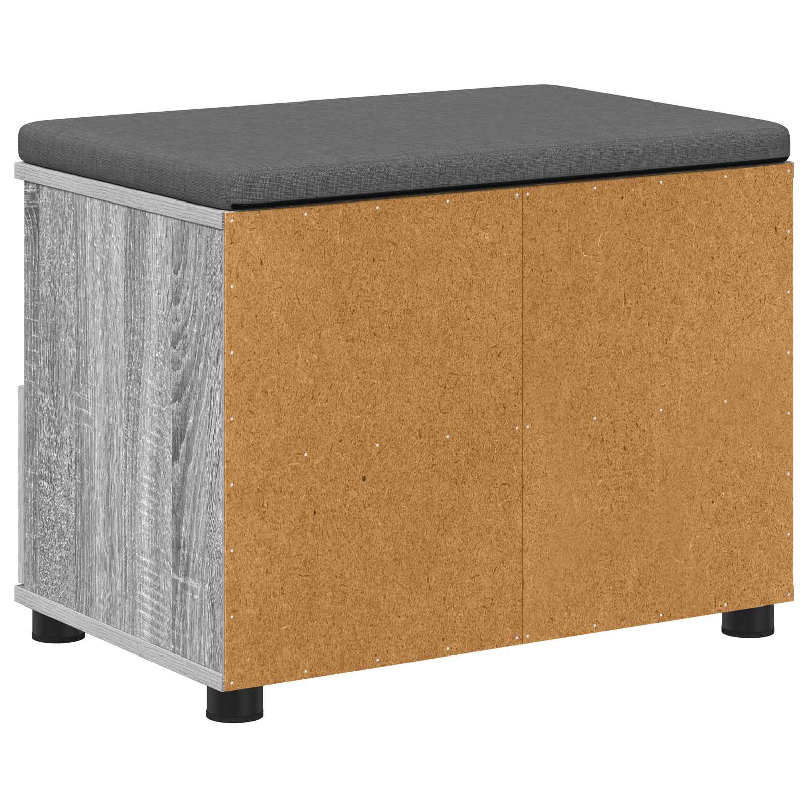 Halbank met kussen met lade Grijze Sonoma 60 x 38 x 46 cm is nu te koop bij PeponiXL, paradijselijk wonen!
