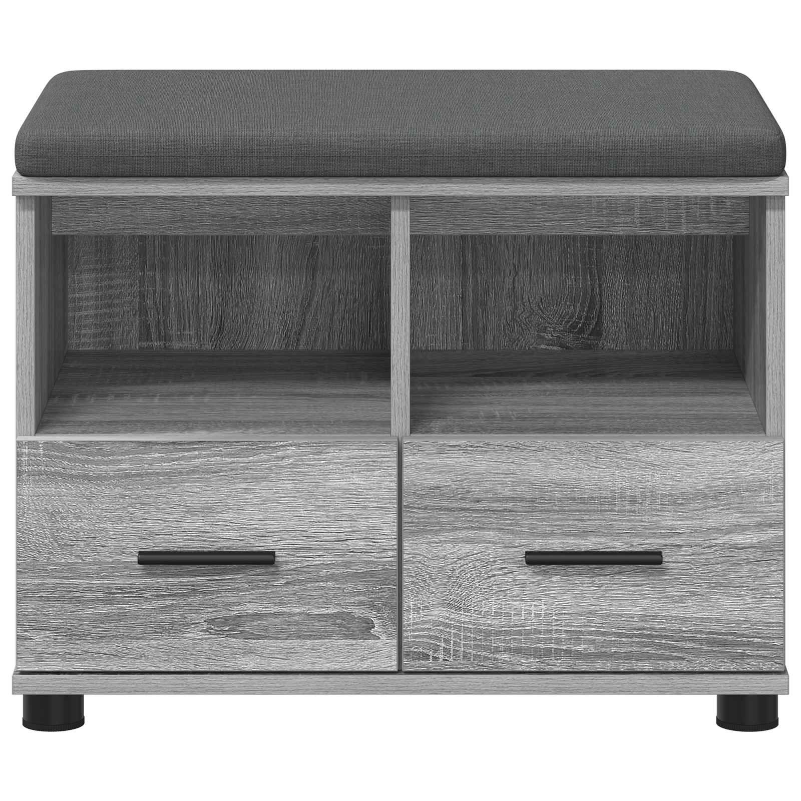 Halbank met kussen met lade Grijze Sonoma 60 x 38 x 46 cm is nu te koop bij PeponiXL, paradijselijk wonen!