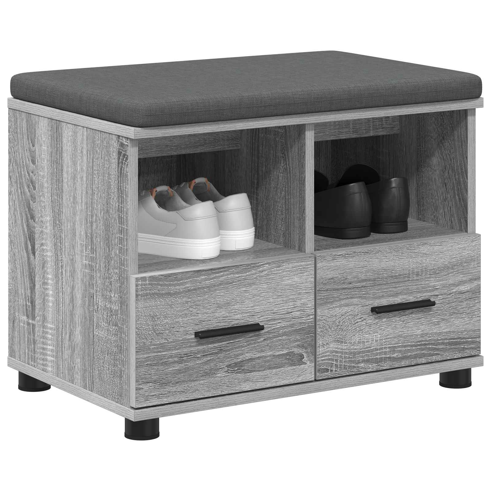 Halbank met kussen met lade Grijze Sonoma 60 x 38 x 46 cm is nu te koop bij PeponiXL, paradijselijk wonen!