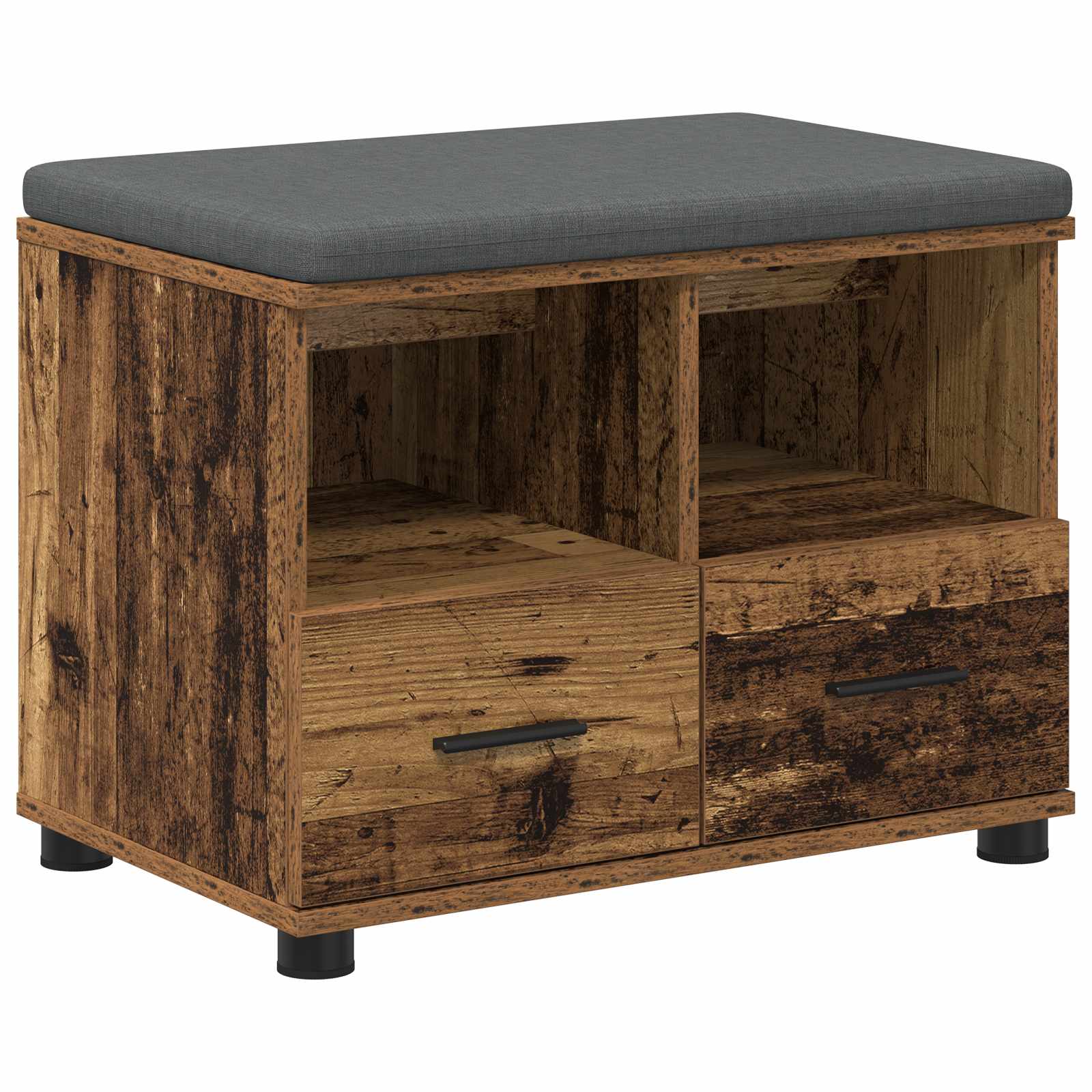 Halbank Oudhout 60 x 38 x 46 cm Geïndustrialiseerd hout en stof is nu te koop bij PeponiXL, paradijselijk wonen!