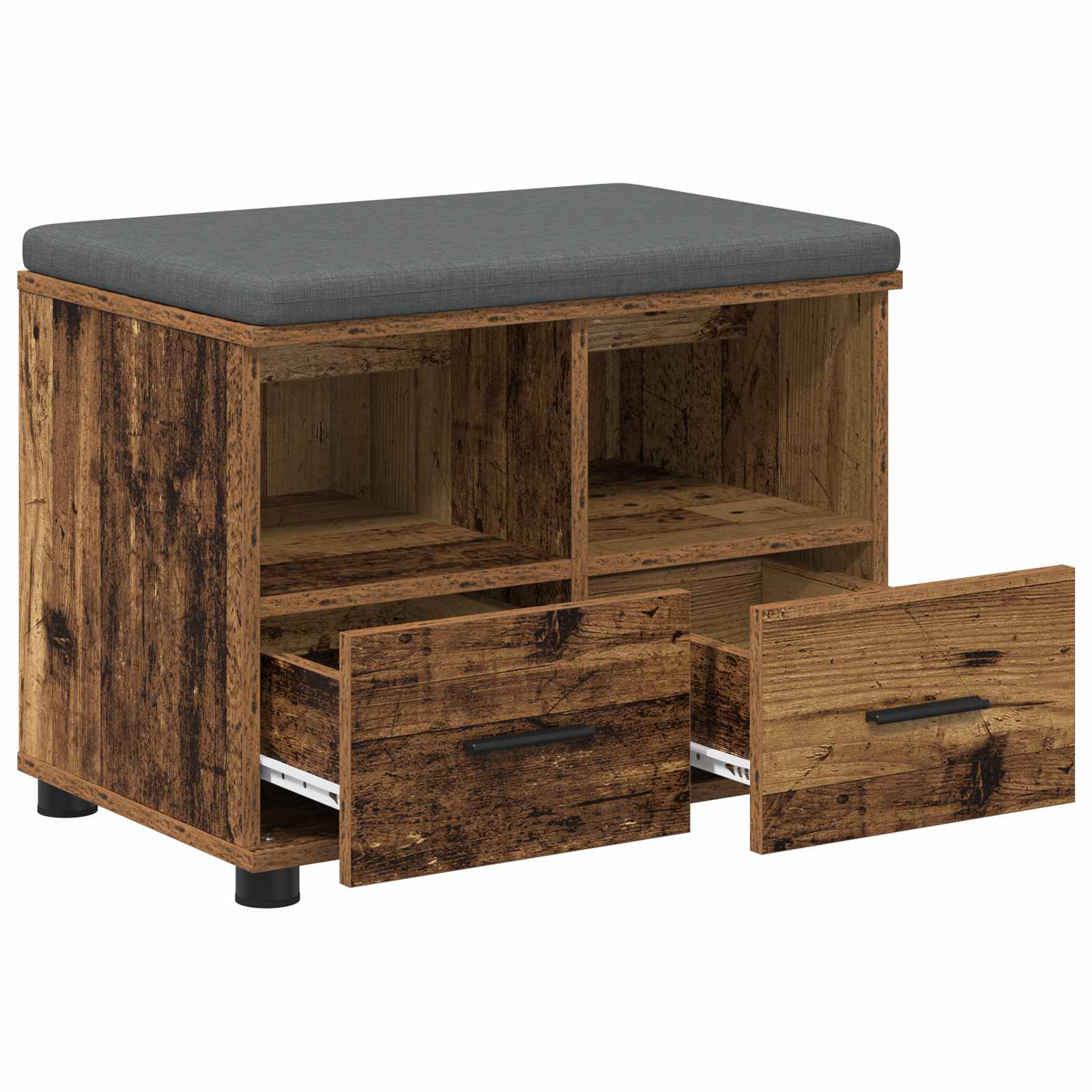 Halbank Oudhout 60 x 38 x 46 cm Geïndustrialiseerd hout en stof is nu te koop bij PeponiXL, paradijselijk wonen!