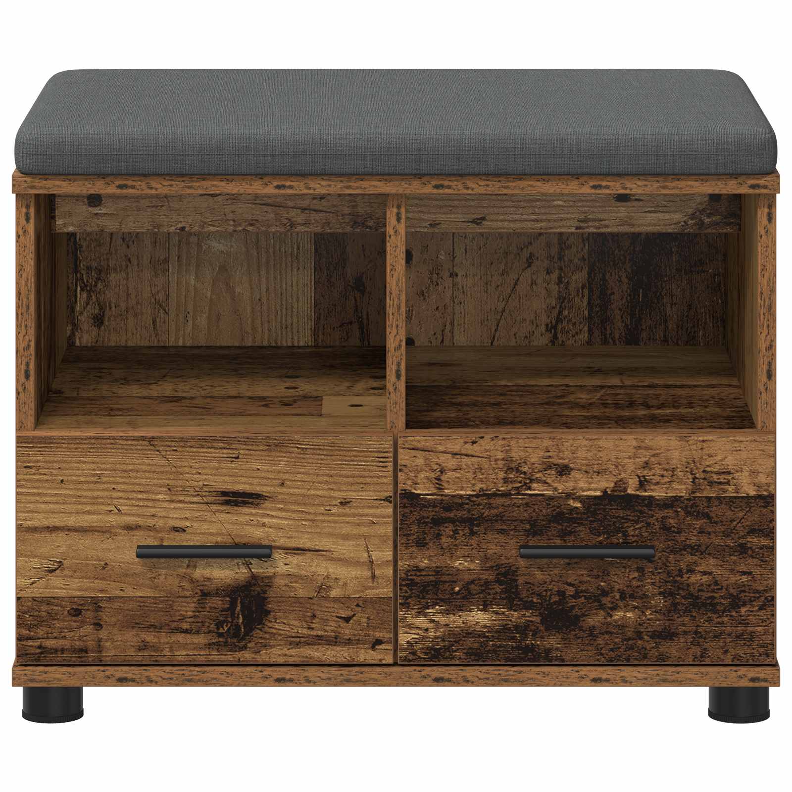 Halbank Oudhout 60 x 38 x 46 cm Geïndustrialiseerd hout en stof is nu te koop bij PeponiXL, paradijselijk wonen!