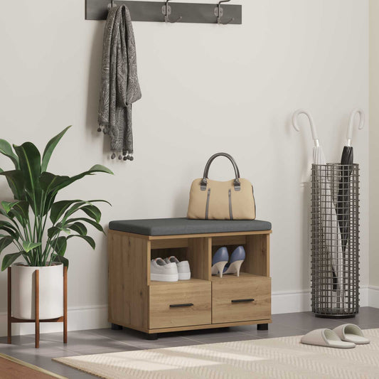 Halbank met kussen met lade Artisan Eik 60 x 38 x 46 cm is nu te koop bij PeponiXL, paradijselijk wonen!