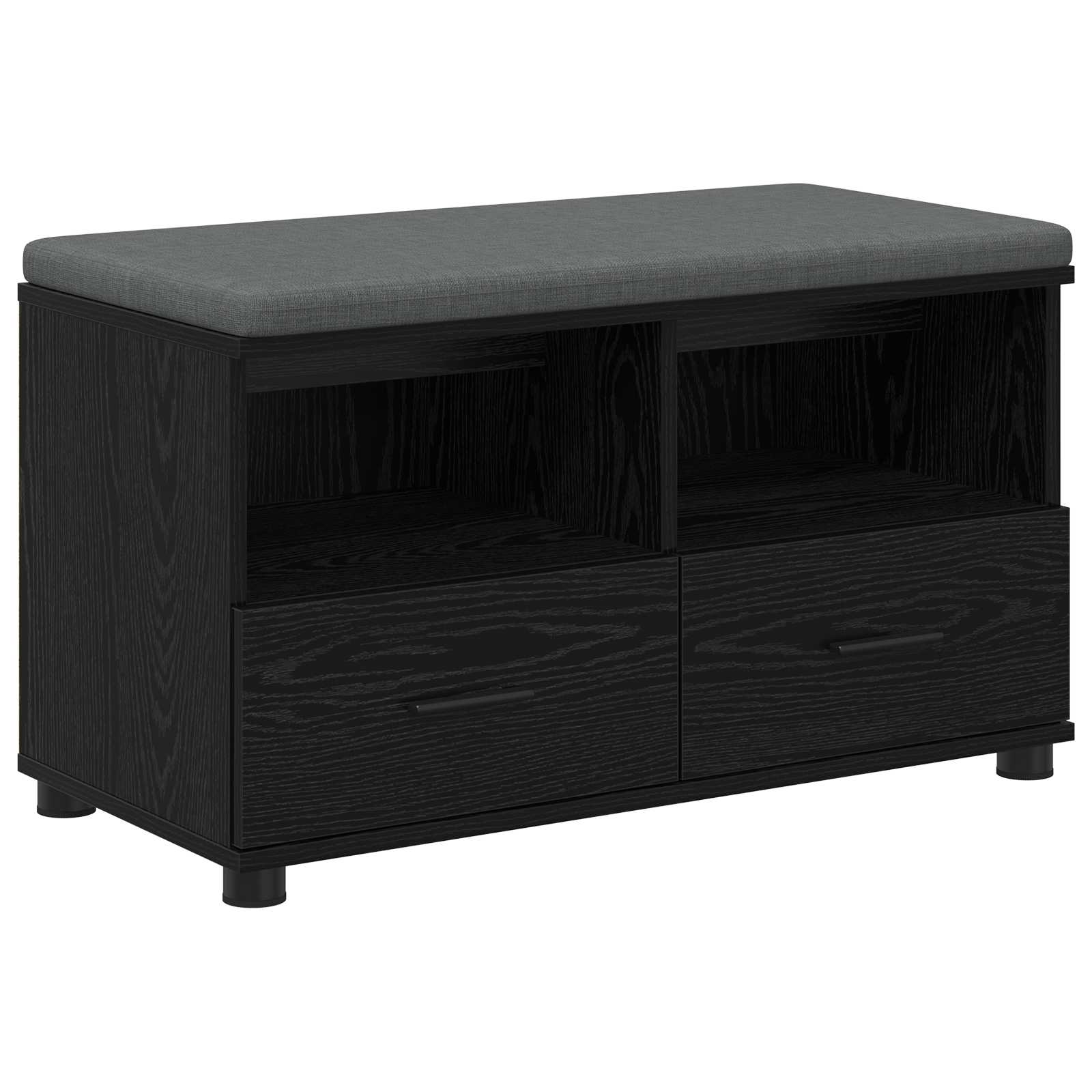 Halbank met kussen met lade Zwarte Eik 80 x 38 x 46 cm is nu te koop bij PeponiXL, paradijselijk wonen!