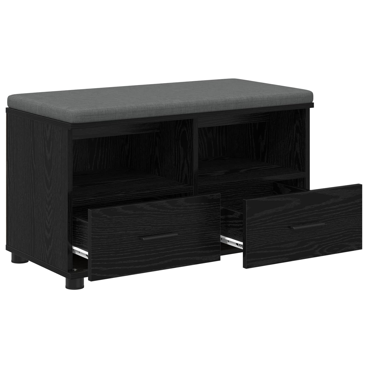 Halbank met kussen met lade Zwarte Eik 80 x 38 x 46 cm is nu te koop bij PeponiXL, paradijselijk wonen!