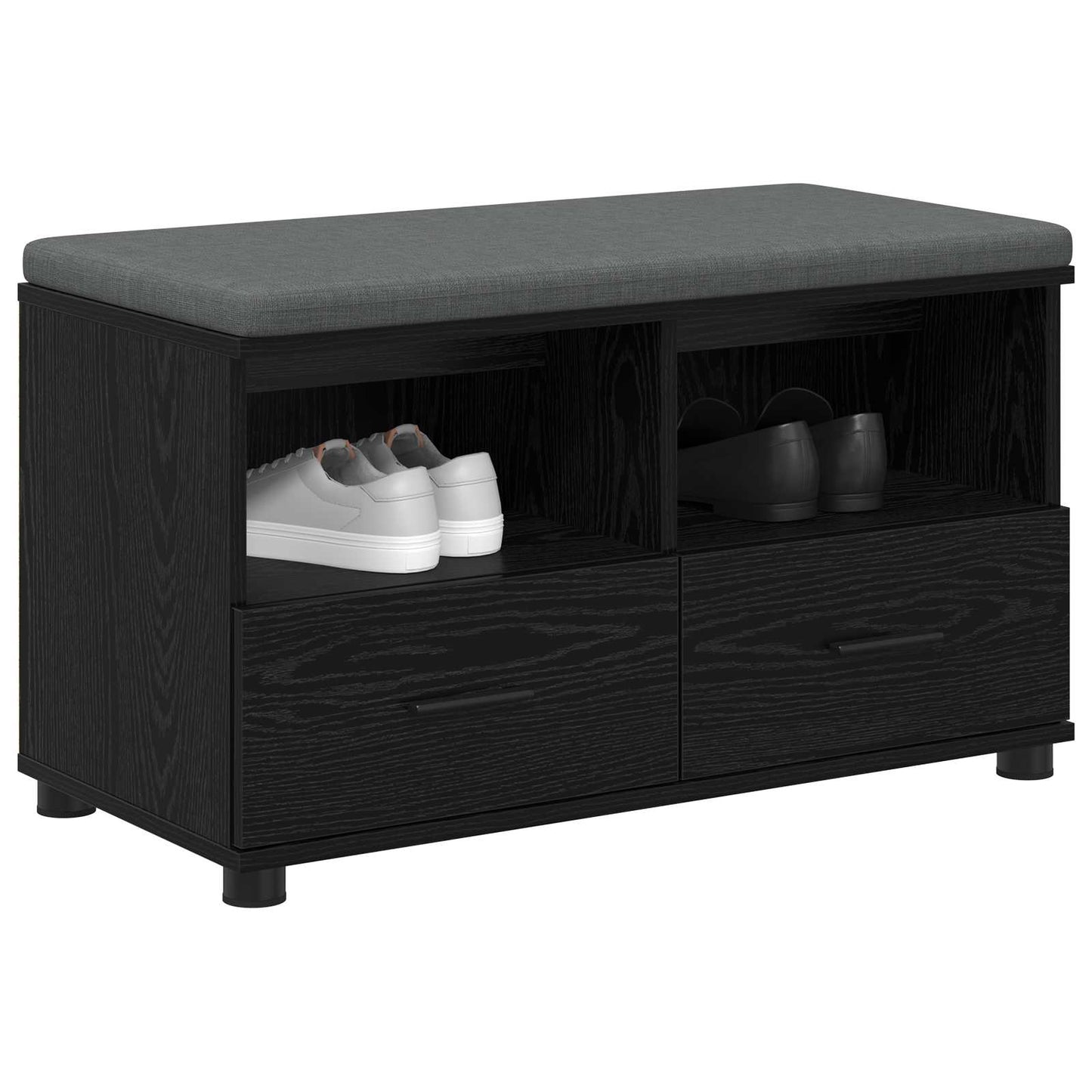 Halbank met kussen met lade Zwarte Eik 80 x 38 x 46 cm is nu te koop bij PeponiXL, paradijselijk wonen!