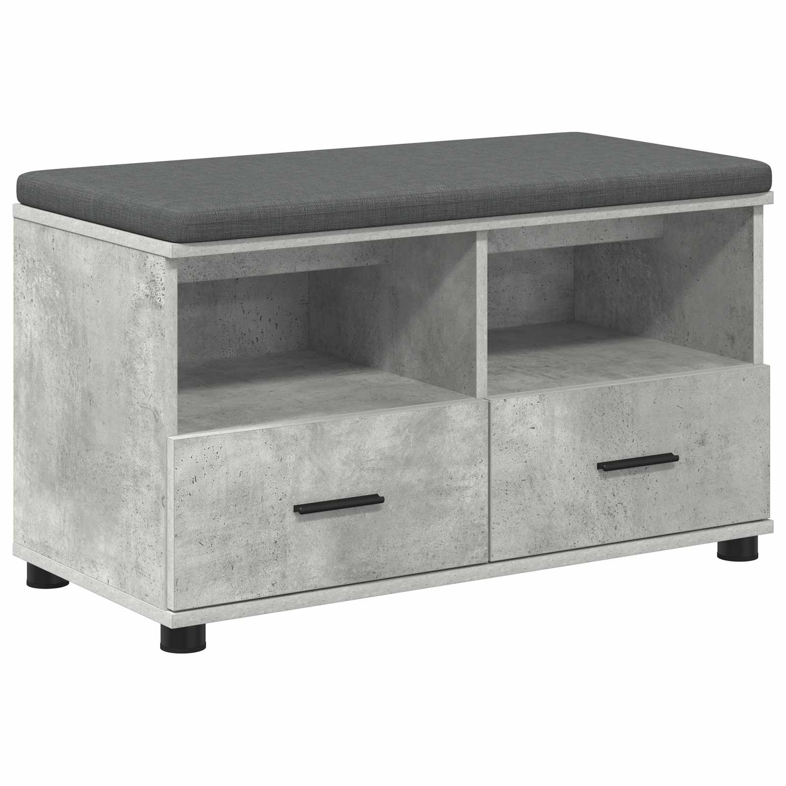 Halbank met kussen met lade Beton Grijs 80 x 38 x 46 cm is nu te koop bij PeponiXL, paradijselijk wonen!