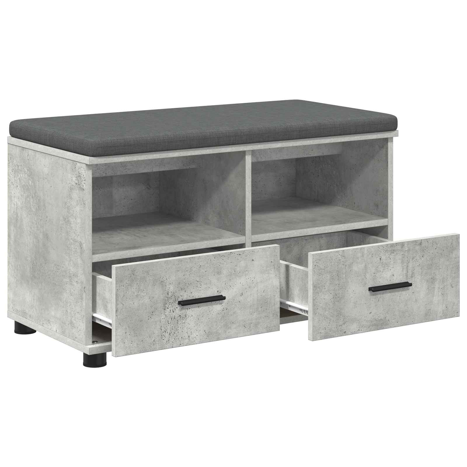 Halbank met kussen met lade Beton Grijs 80 x 38 x 46 cm is nu te koop bij PeponiXL, paradijselijk wonen!