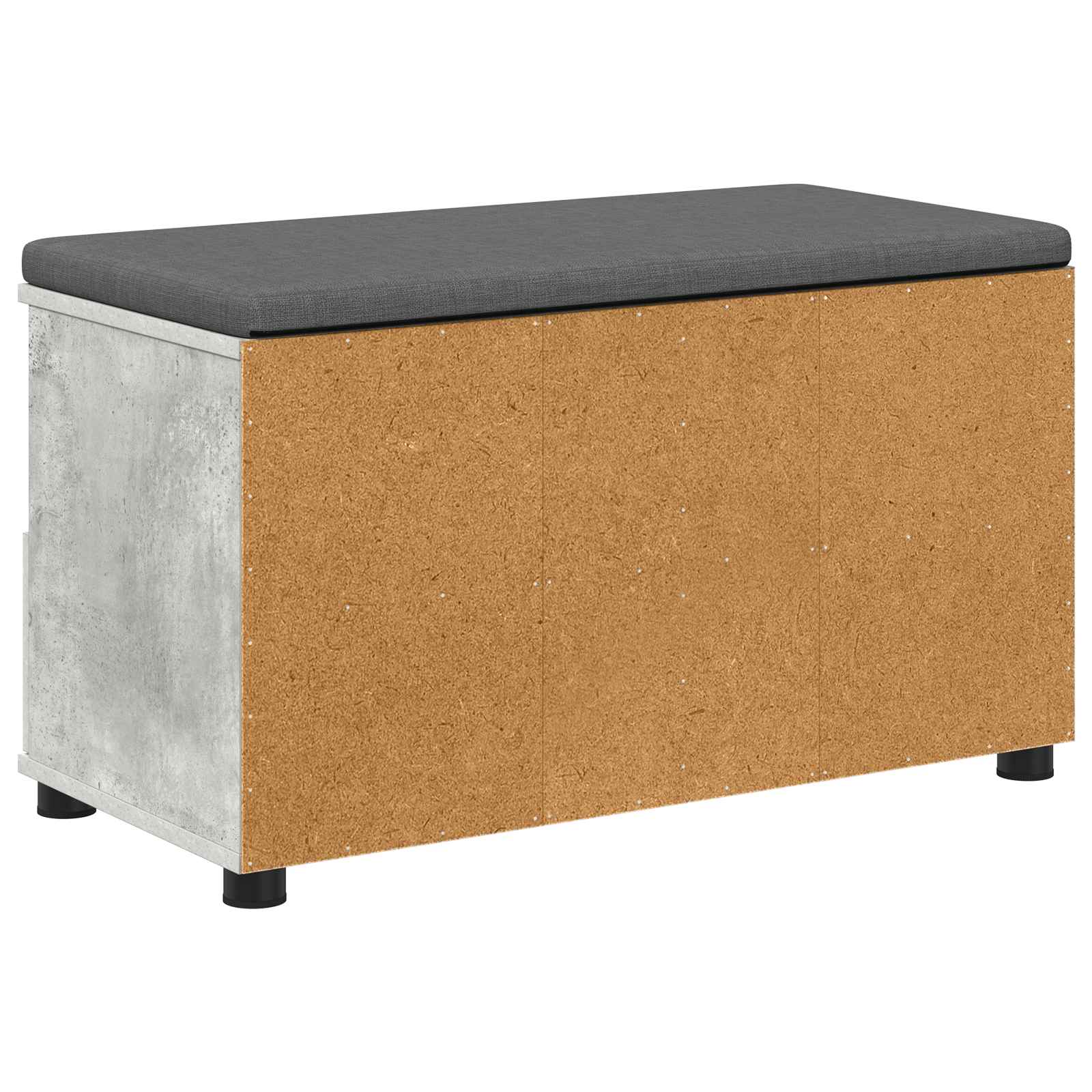 Halbank met kussen met lade Beton Grijs 80 x 38 x 46 cm is nu te koop bij PeponiXL, paradijselijk wonen!
