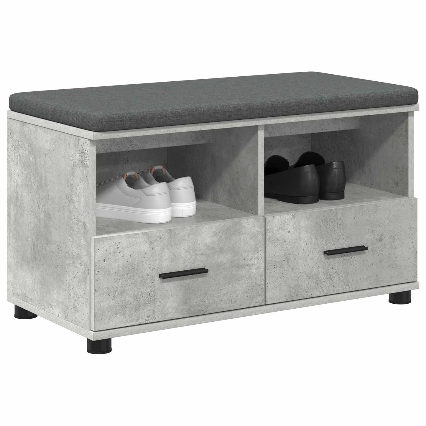 Halbank met kussen met lade Beton Grijs 80 x 38 x 46 cm is nu te koop bij PeponiXL, paradijselijk wonen!