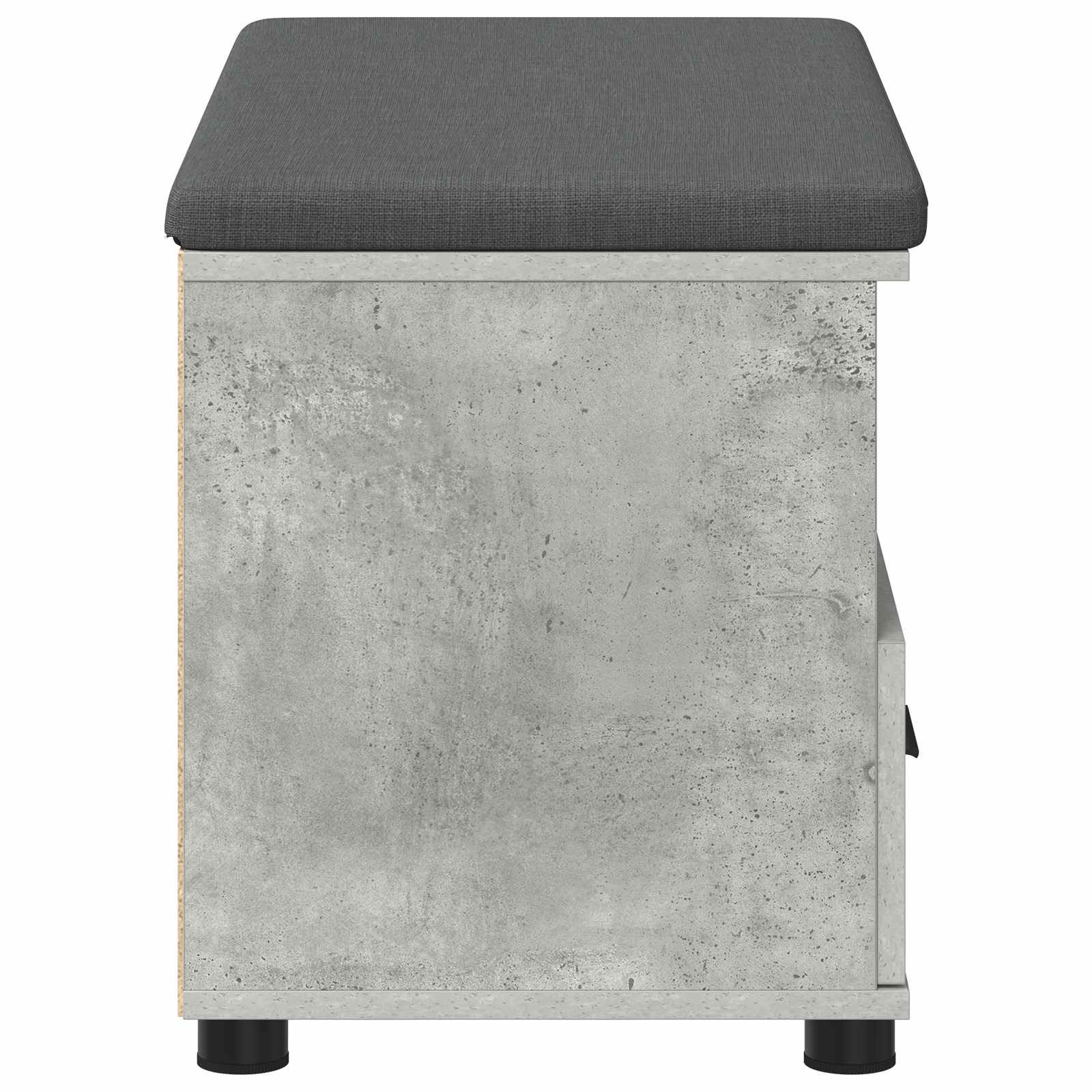 Halbank met kussen met lade Beton Grijs 80 x 38 x 46 cm is nu te koop bij PeponiXL, paradijselijk wonen!