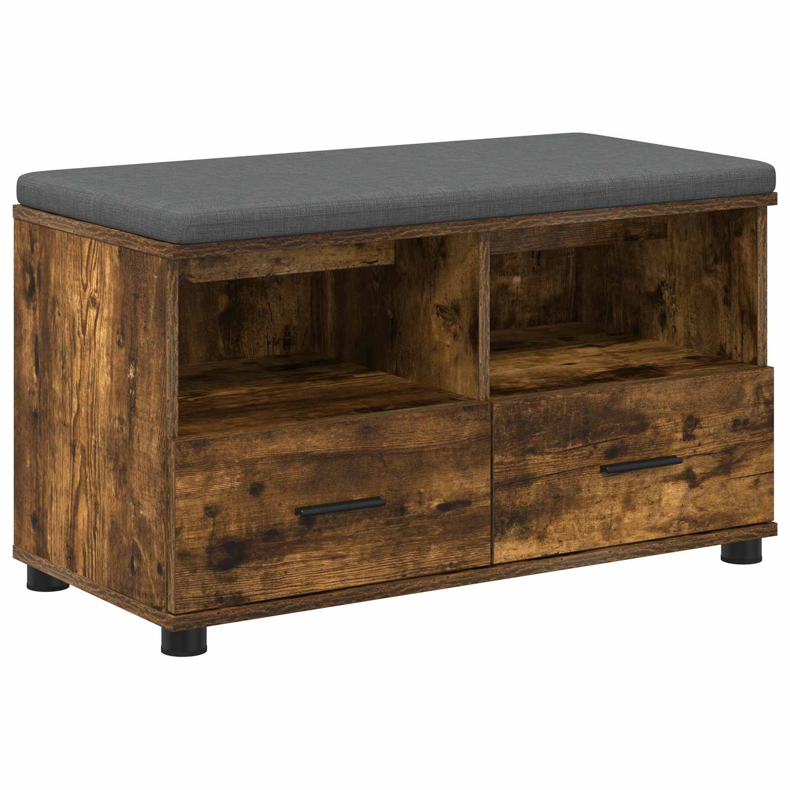 Halbank met kussen met lade Gerookte Eik 80 x 38 x 46 cm is nu te koop bij PeponiXL, paradijselijk wonen!