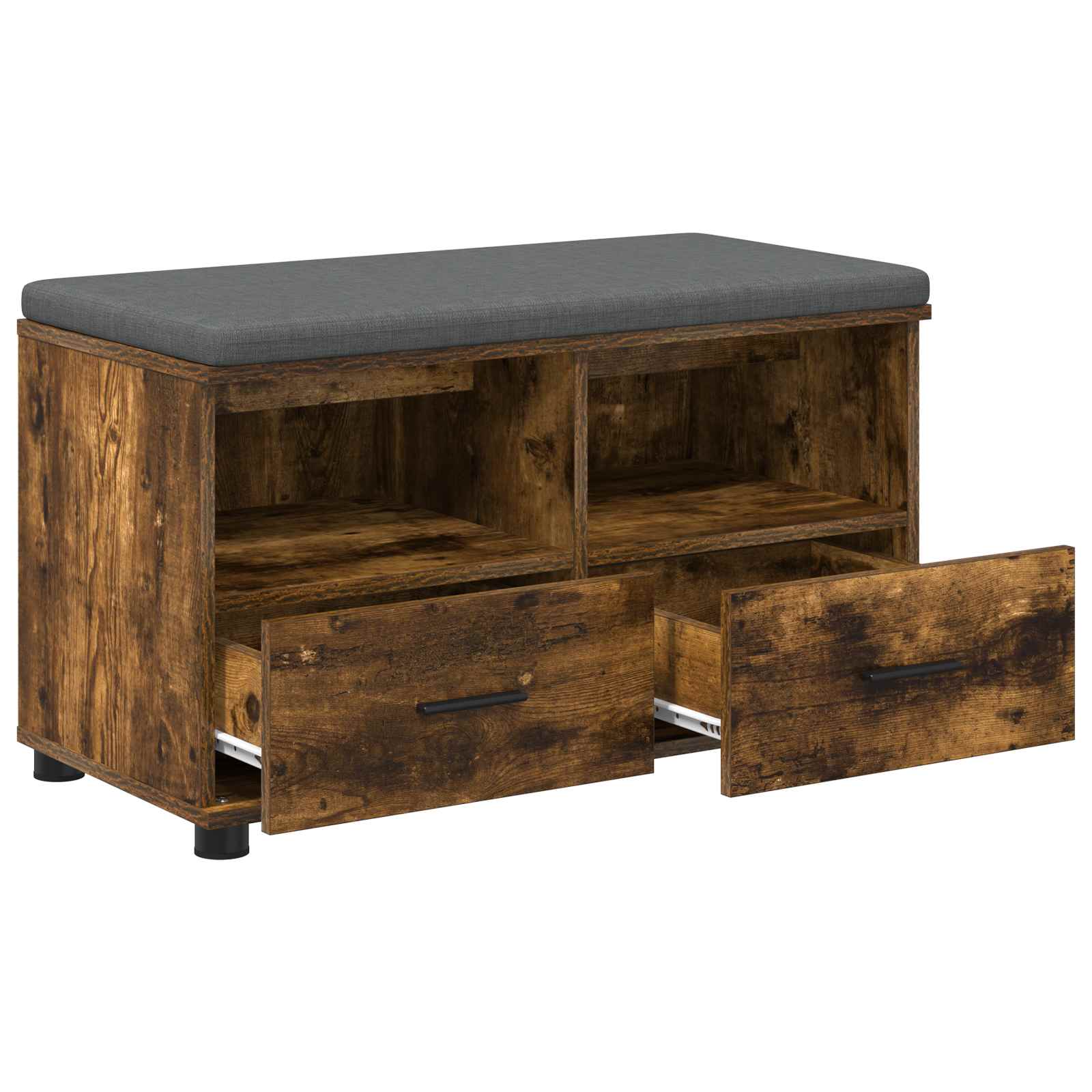 Halbank met kussen met lade Gerookte Eik 80 x 38 x 46 cm is nu te koop bij PeponiXL, paradijselijk wonen!