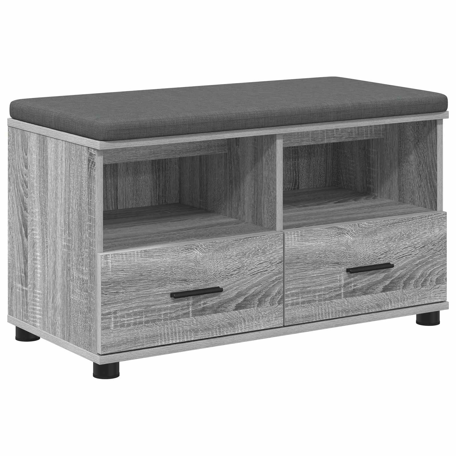 Halbank met kussen met lade Grijze Sonoma 80 x 38 x 46 cm is nu te koop bij PeponiXL, paradijselijk wonen!