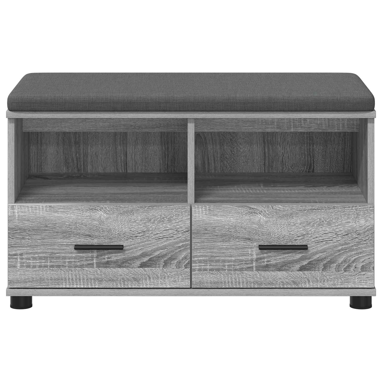 Halbank met kussen met lade Grijze Sonoma 80 x 38 x 46 cm is nu te koop bij PeponiXL, paradijselijk wonen!