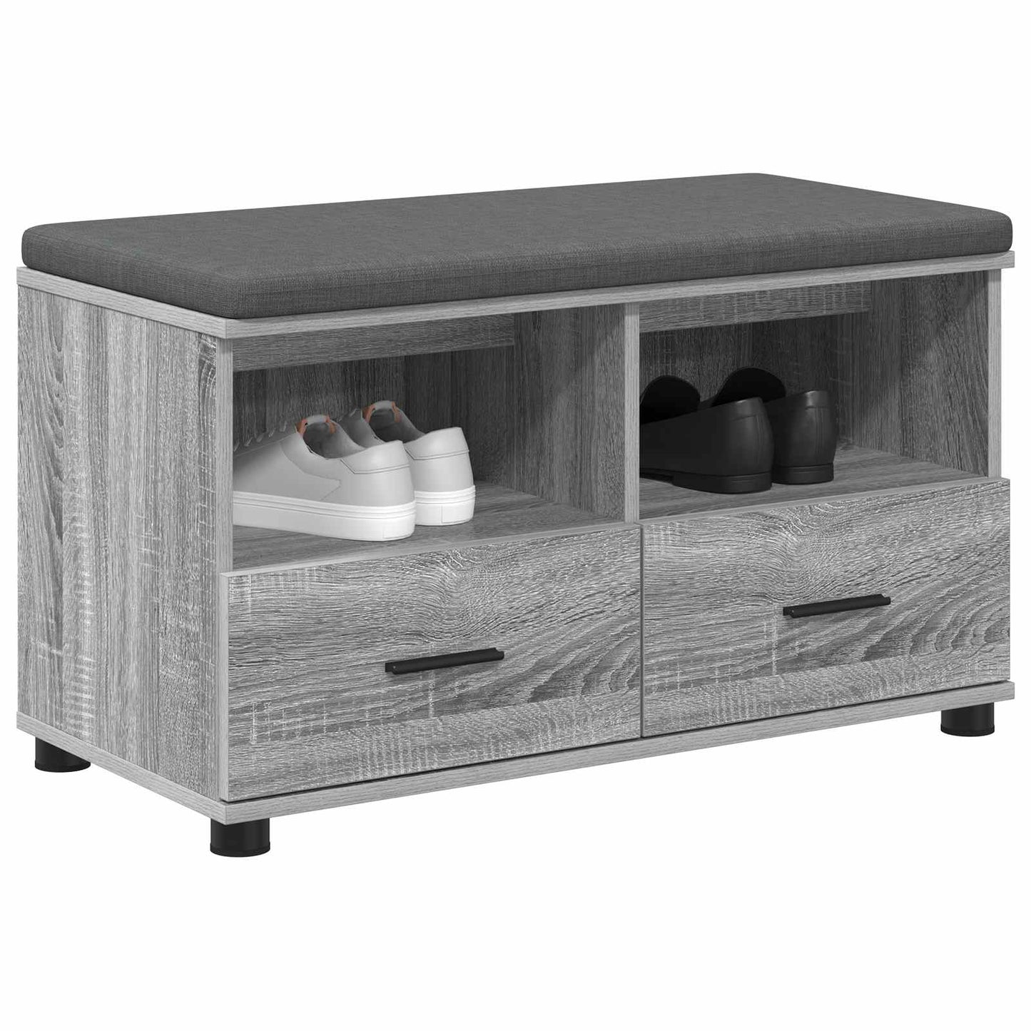 Halbank met kussen met lade Grijze Sonoma 80 x 38 x 46 cm is nu te koop bij PeponiXL, paradijselijk wonen!