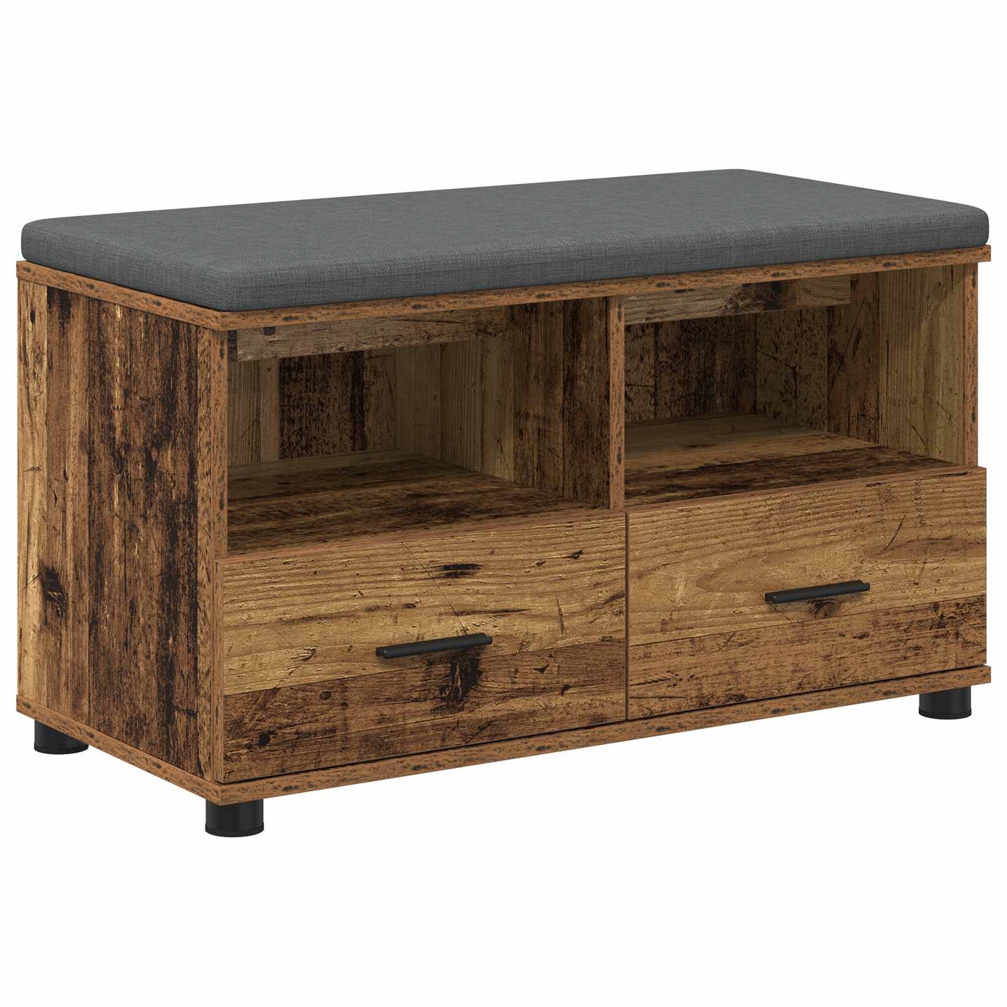 Halbank Oudhout 80 x 38 x 46 cm Geïndustrialiseerd hout en stof is nu te koop bij PeponiXL, paradijselijk wonen!