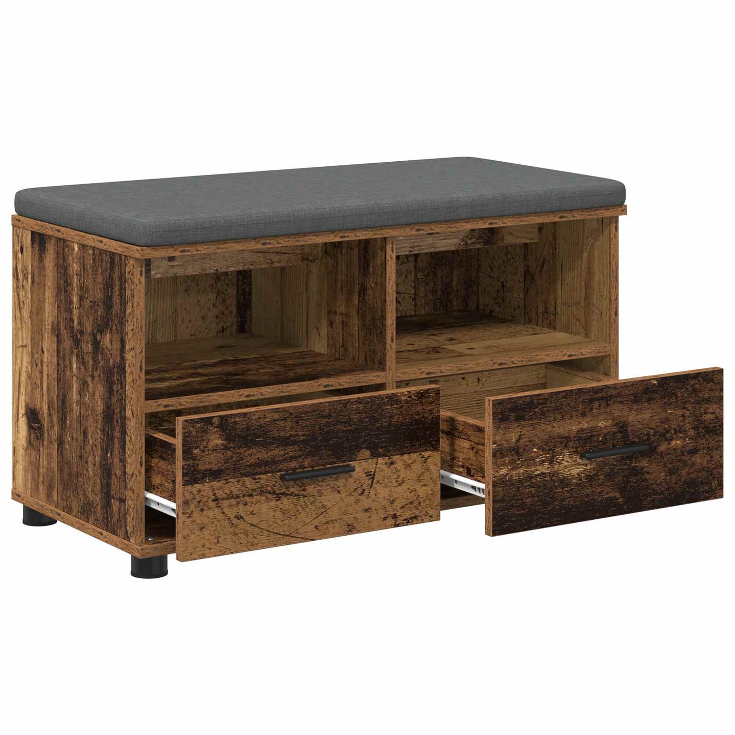 Halbank Oudhout 80 x 38 x 46 cm Geïndustrialiseerd hout en stof is nu te koop bij PeponiXL, paradijselijk wonen!