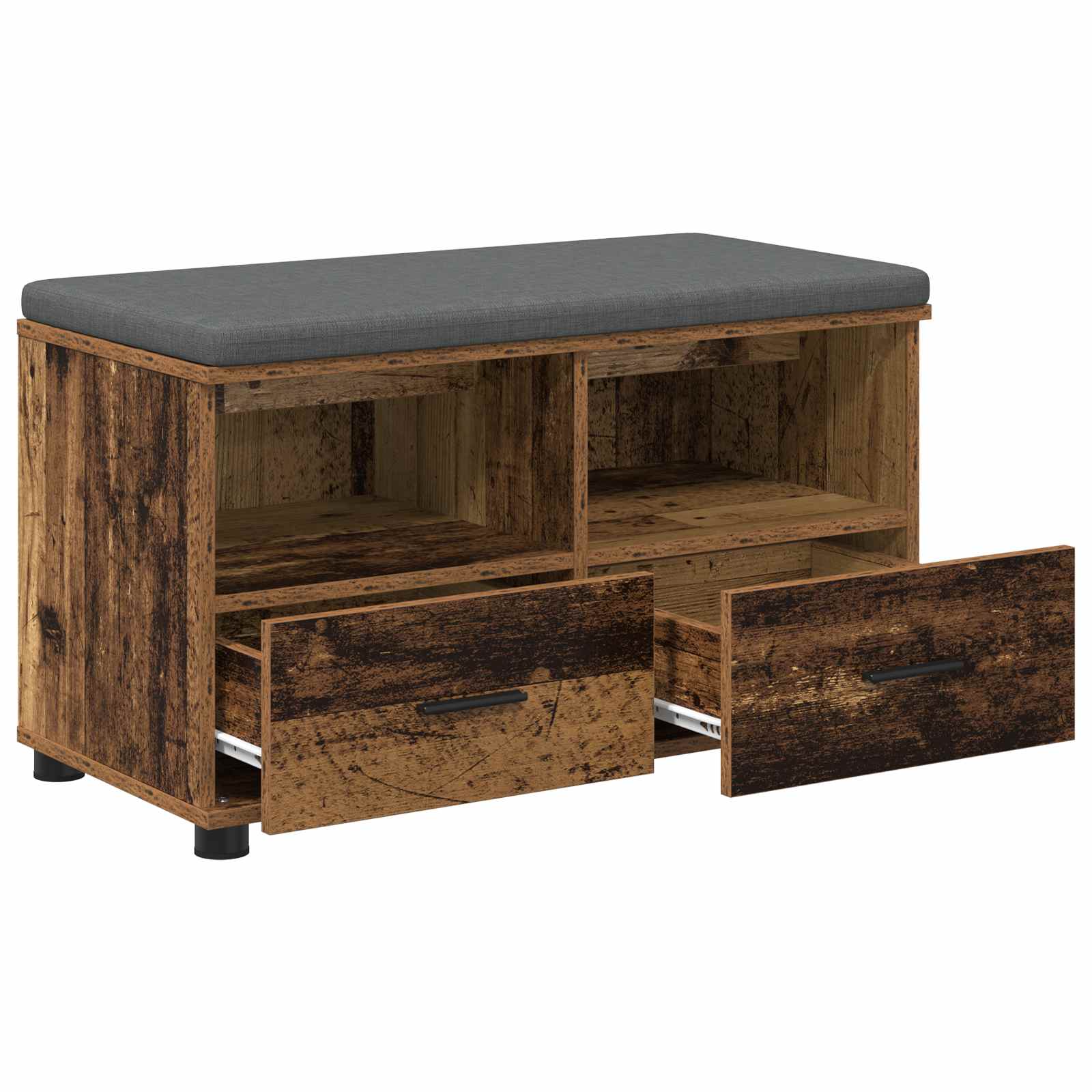 Halbank Oudhout 80 x 38 x 46 cm Geïndustrialiseerd hout en stof is nu te koop bij PeponiXL, paradijselijk wonen!