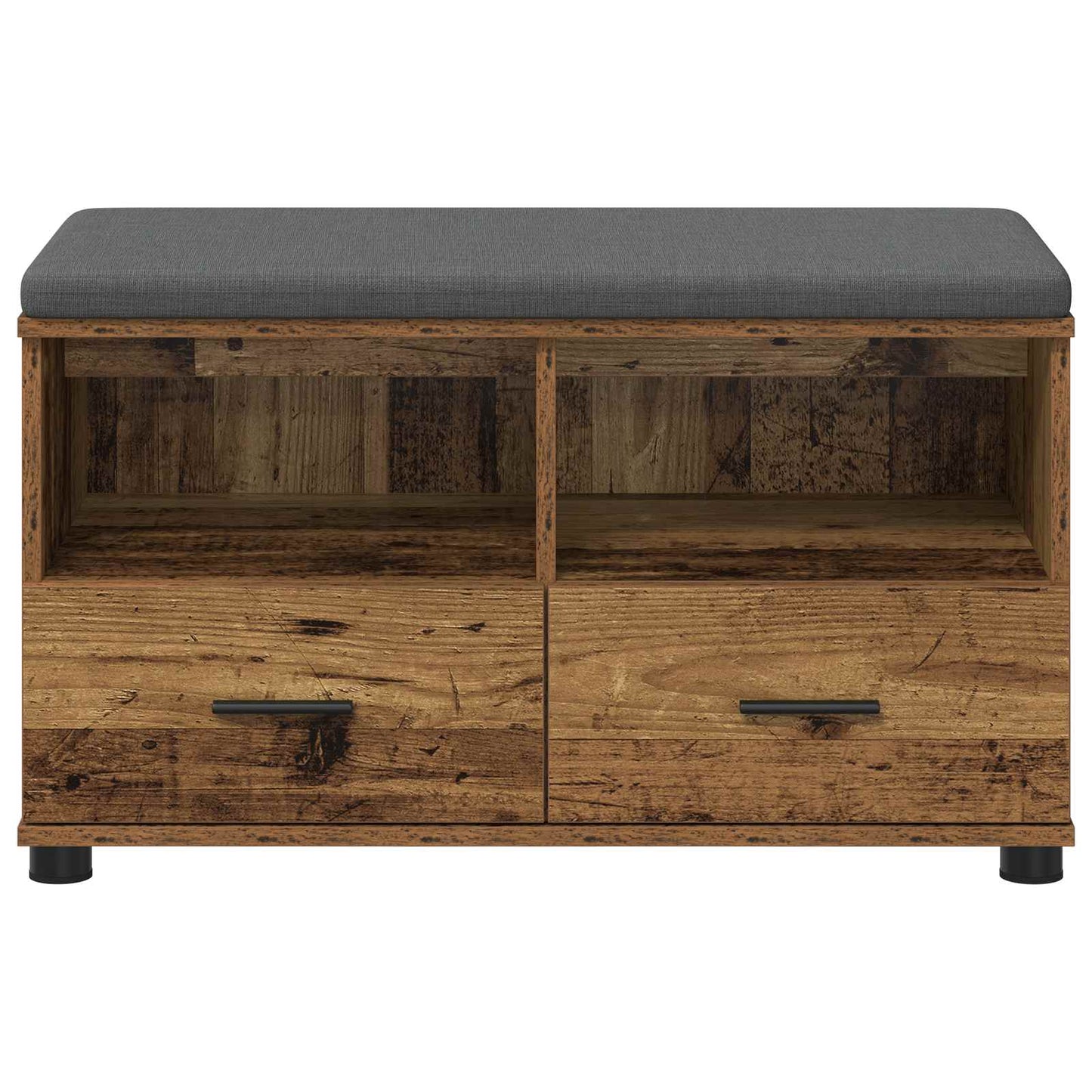 Halbank Oudhout 80 x 38 x 46 cm Geïndustrialiseerd hout en stof is nu te koop bij PeponiXL, paradijselijk wonen!