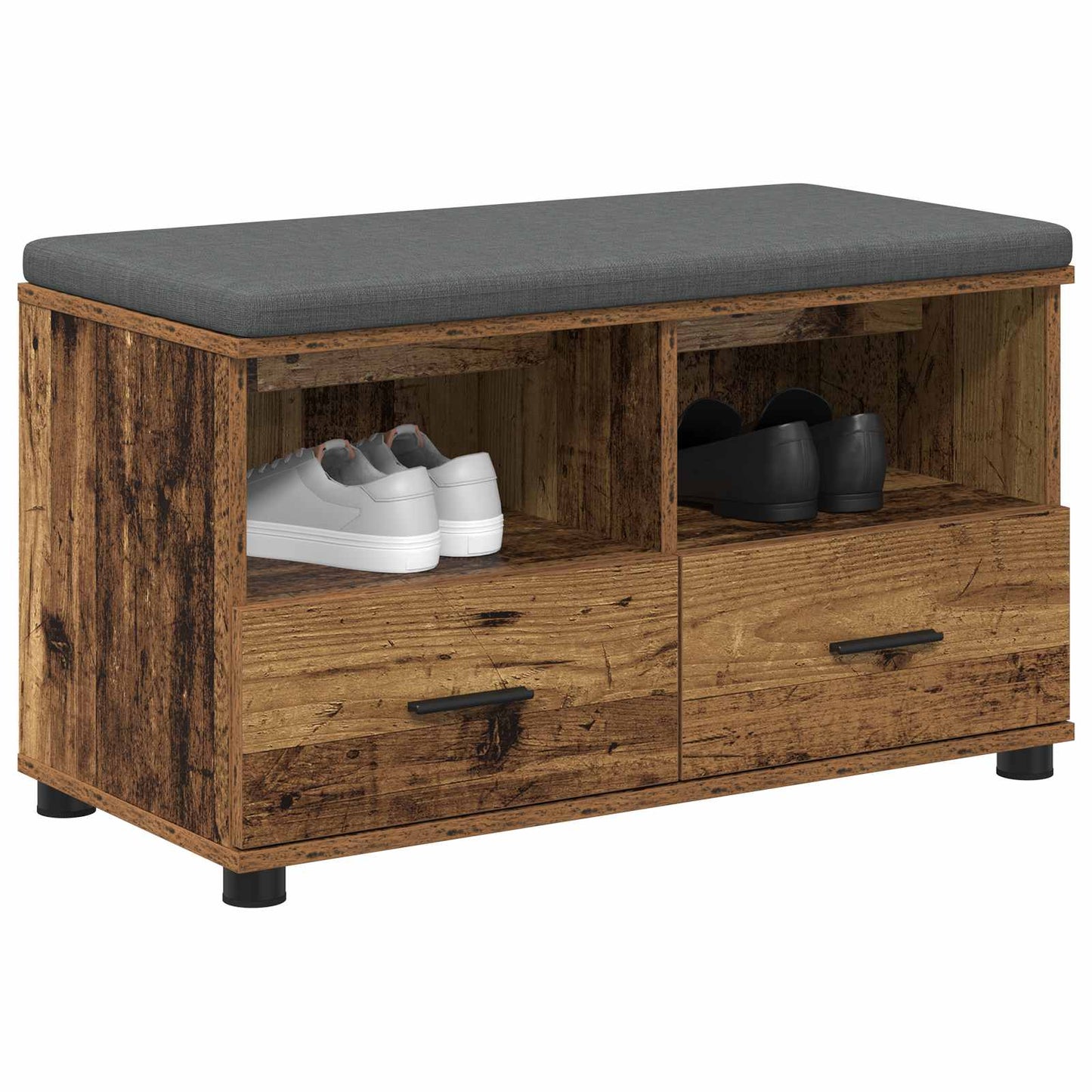 Halbank Oudhout 80 x 38 x 46 cm Geïndustrialiseerd hout en stof is nu te koop bij PeponiXL, paradijselijk wonen!