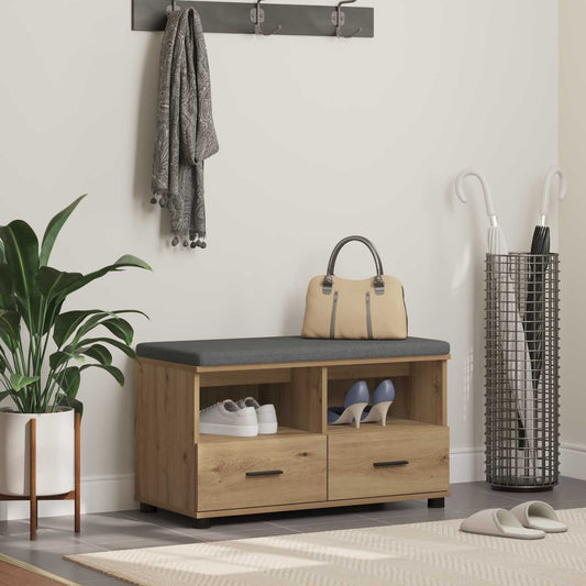 Halbank met kussen met lade Artisan Eik 80 x 38 x 46 cm is nu te koop bij PeponiXL, paradijselijk wonen!
