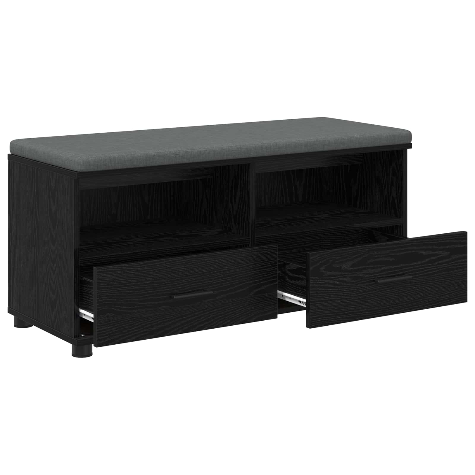 Halbank met kussen met lade Zwarte Eik 100 x 38 x 46 cm is nu te koop bij PeponiXL, paradijselijk wonen!