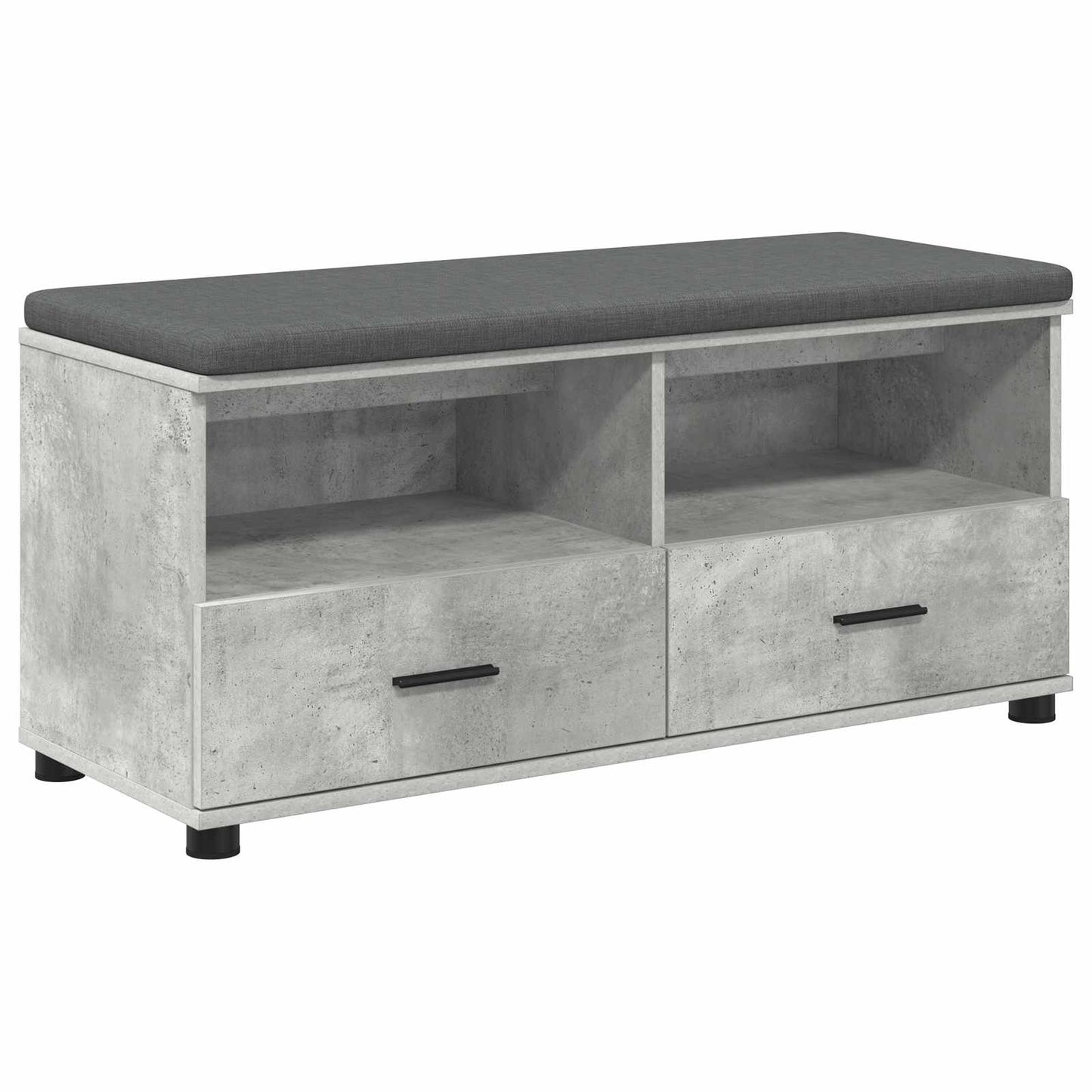 Halbank met kussen met lade Beton Grijs 100 x 38 x 46 cm is nu te koop bij PeponiXL, paradijselijk wonen!