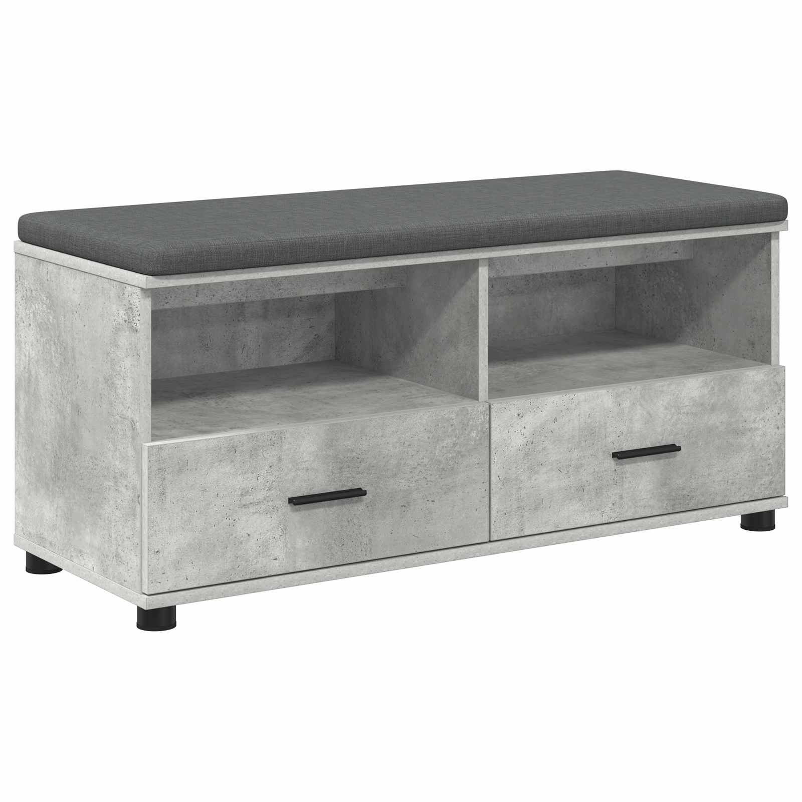 Halbank met kussen met lade Beton Grijs 100 x 38 x 46 cm is nu te koop bij PeponiXL, paradijselijk wonen!