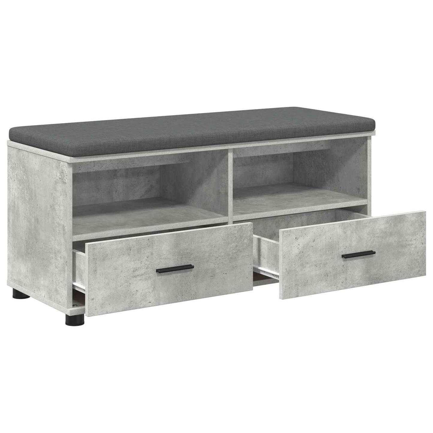 Halbank met kussen met lade Beton Grijs 100 x 38 x 46 cm is nu te koop bij PeponiXL, paradijselijk wonen!