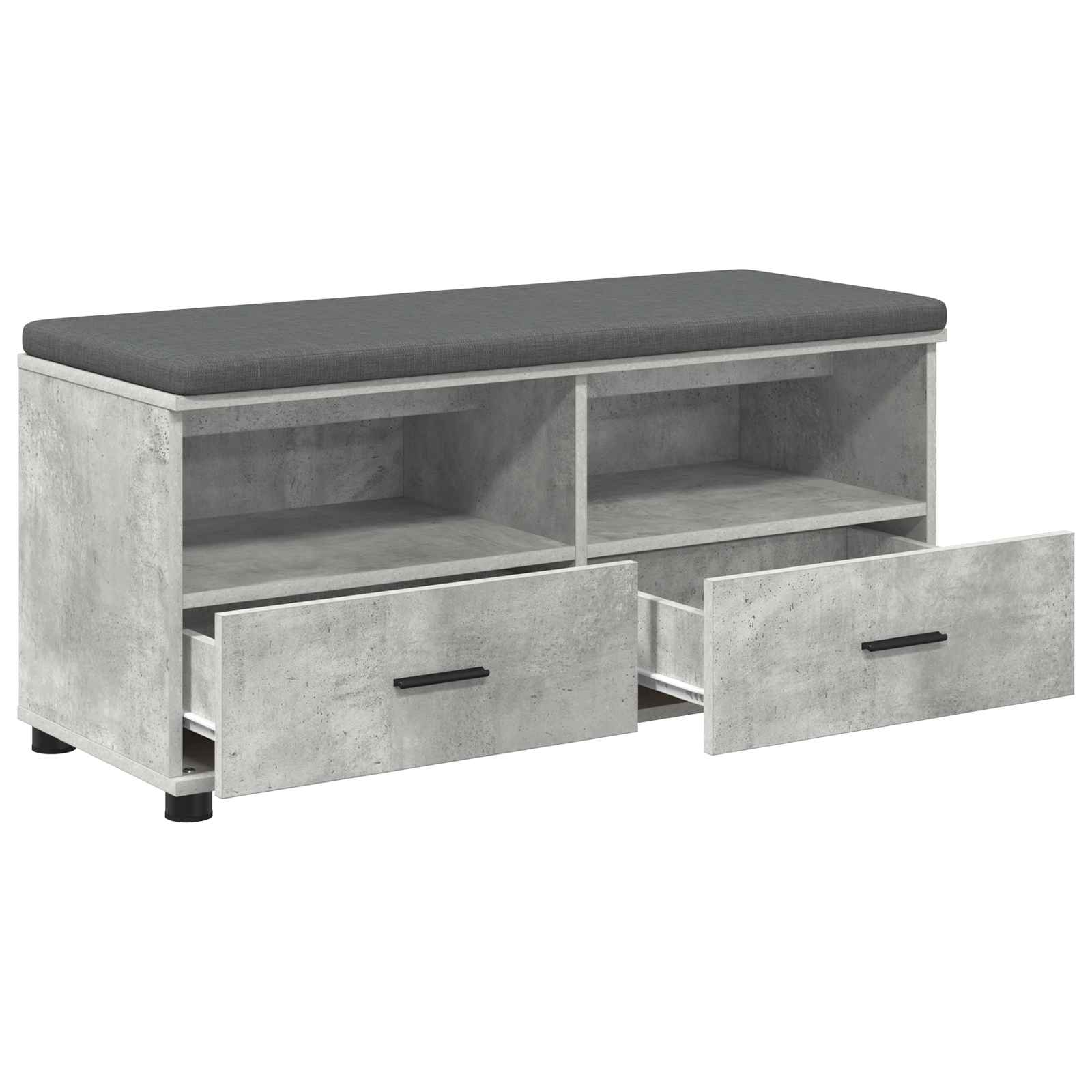 Halbank met kussen met lade Beton Grijs 100 x 38 x 46 cm is nu te koop bij PeponiXL, paradijselijk wonen!
