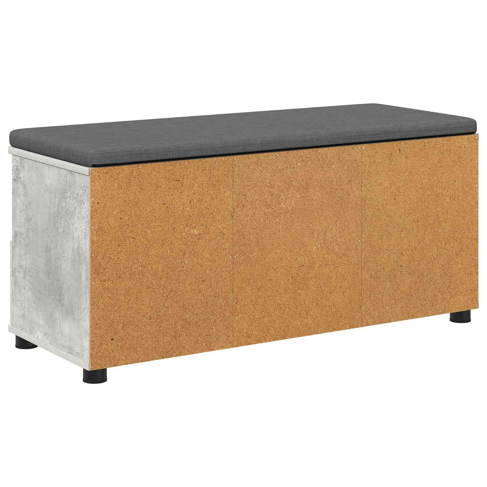 Halbank met kussen met lade Beton Grijs 100 x 38 x 46 cm is nu te koop bij PeponiXL, paradijselijk wonen!